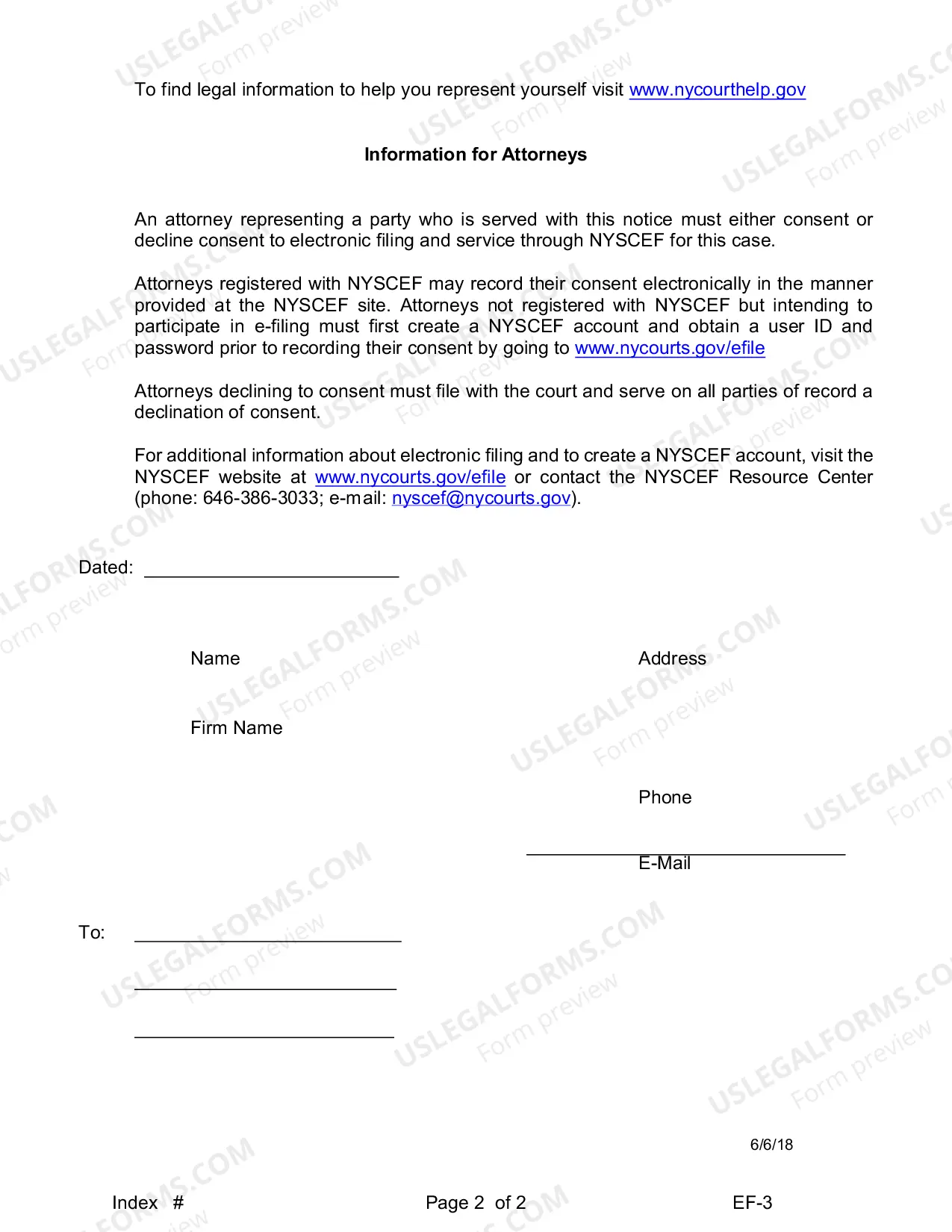 Preview Notice of Electronic Filing