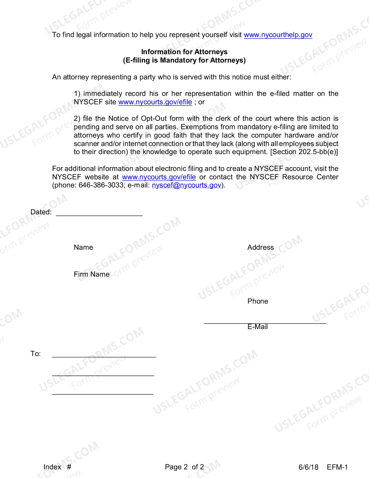 Preview Notice of Electronic Filing