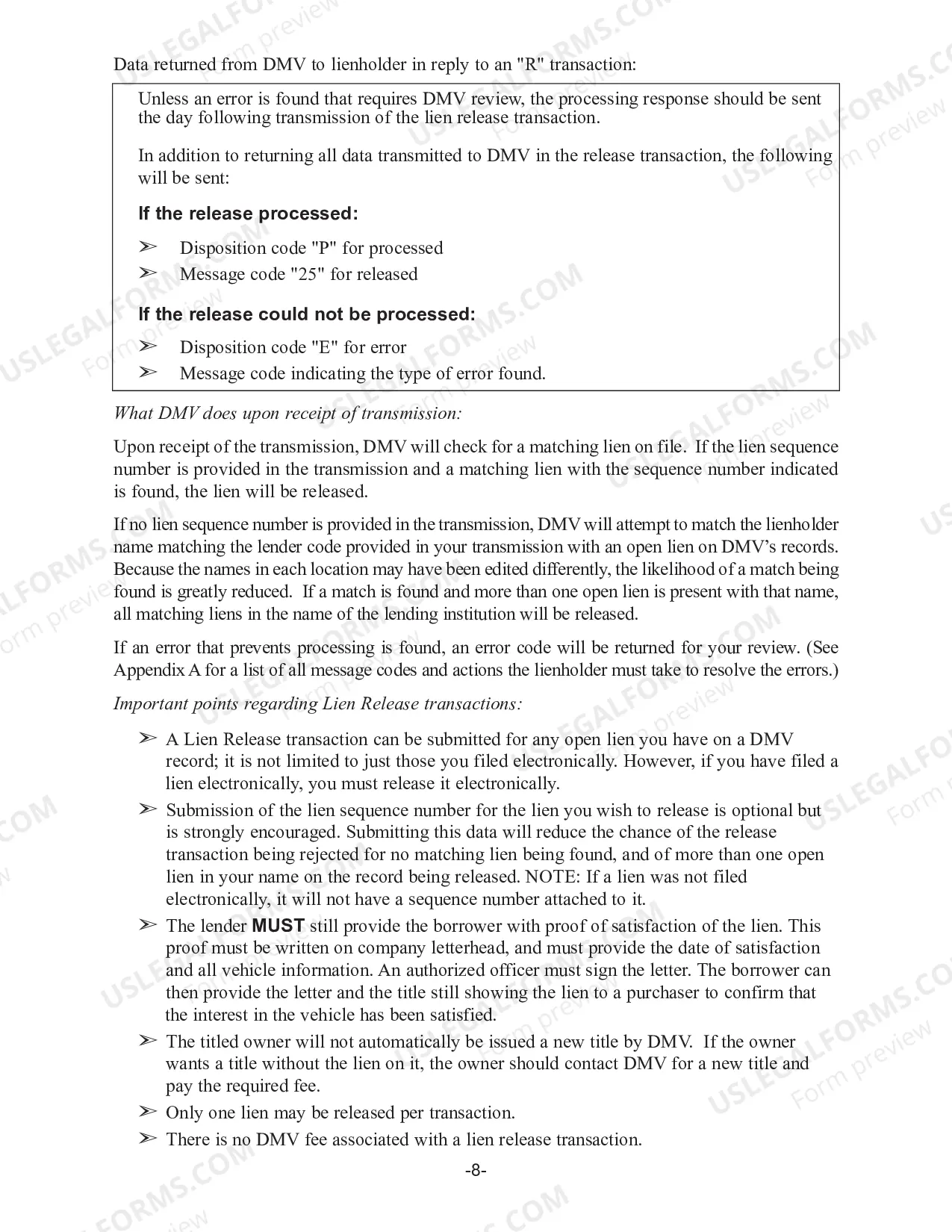 Preview Electronic Lien Transfer Program Business User Manual