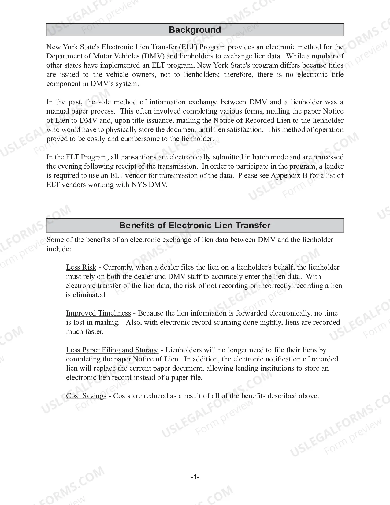Preview Electronic Lien Transfer Program Business User Manual