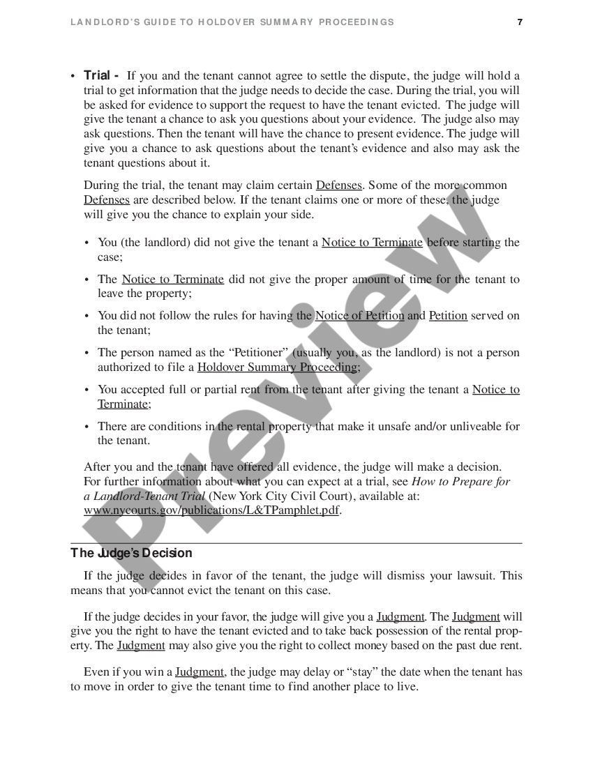 page 9 Landlord’s Guide To Holdover Summary Proceedings (For Courts Outside New York City) preview