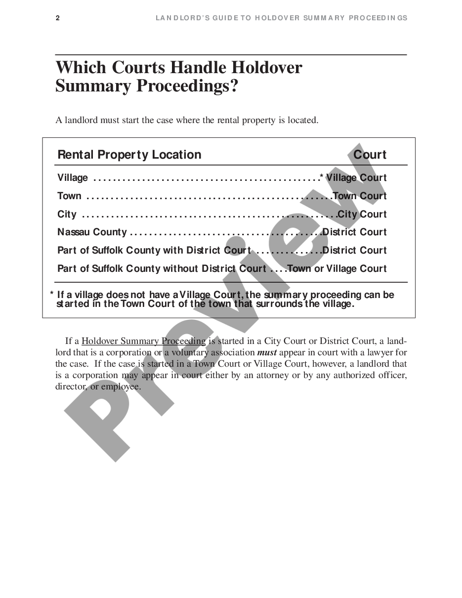 page 4 Landlordâ€™s Guide To Holdover Summary Proceedings (For Courts Outside New York City) preview