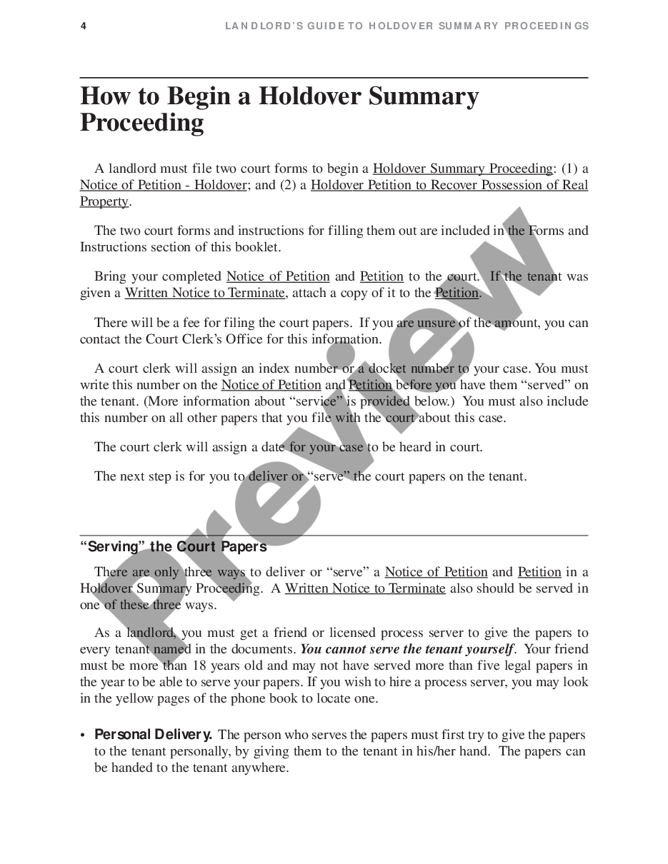 page 6 Landlordâ€™s Guide To Holdover Summary Proceedings (For Courts Outside New York City) preview