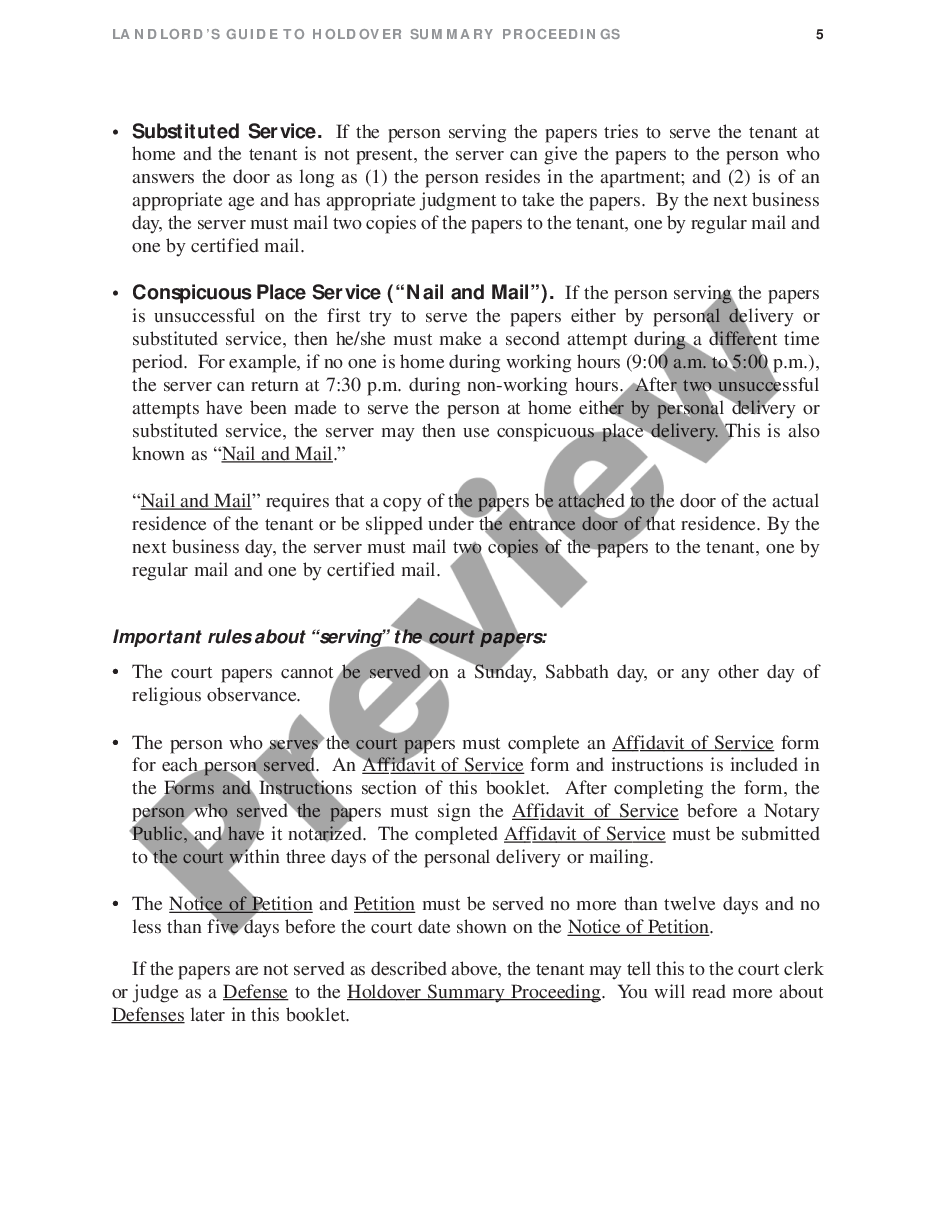 page 7 Landlordâ€™s Guide To Holdover Summary Proceedings (For Courts Outside New York City) preview