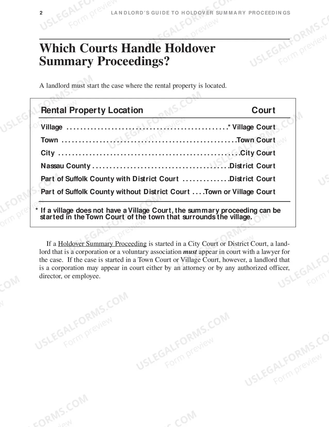 Preview Landlord's Guide To Holdover Summary Proceedings (For Courts Outside New York City)