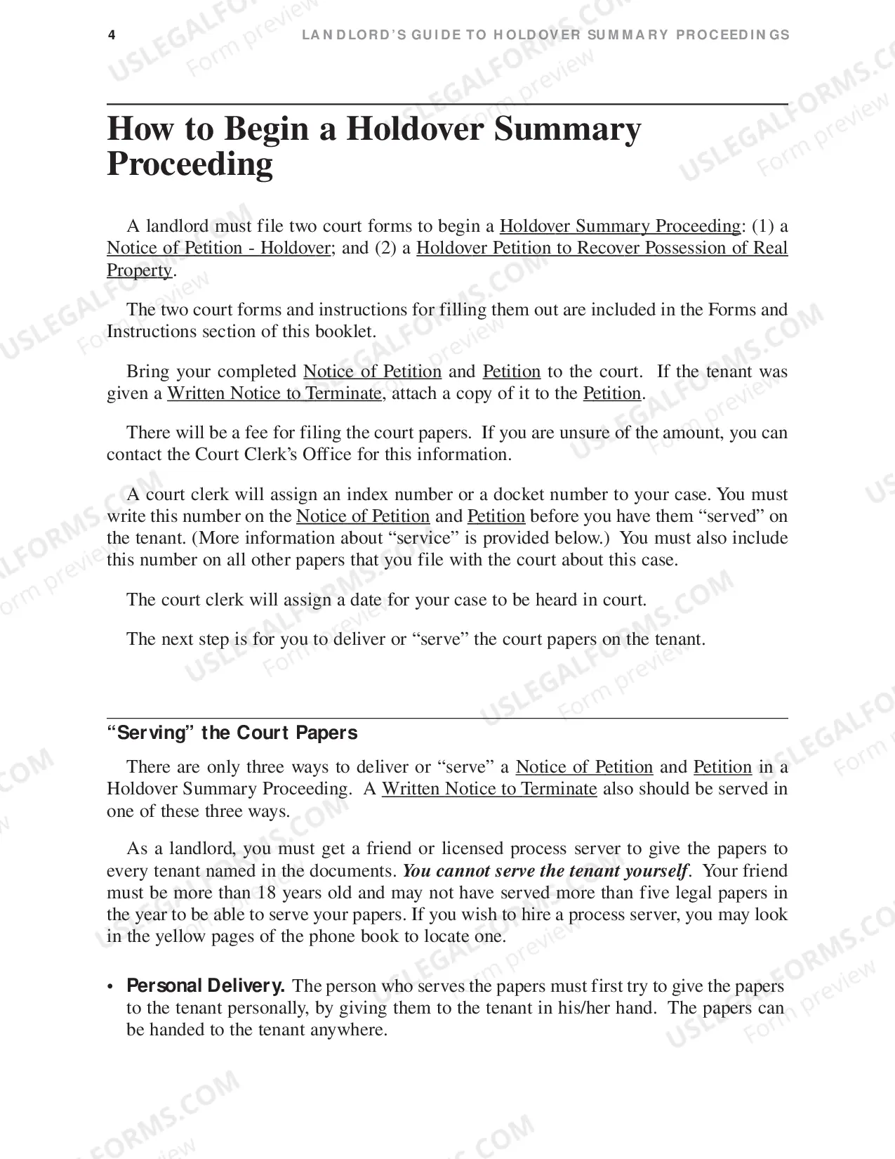 Preview Landlord's Guide To Holdover Summary Proceedings (For Courts Outside New York City)