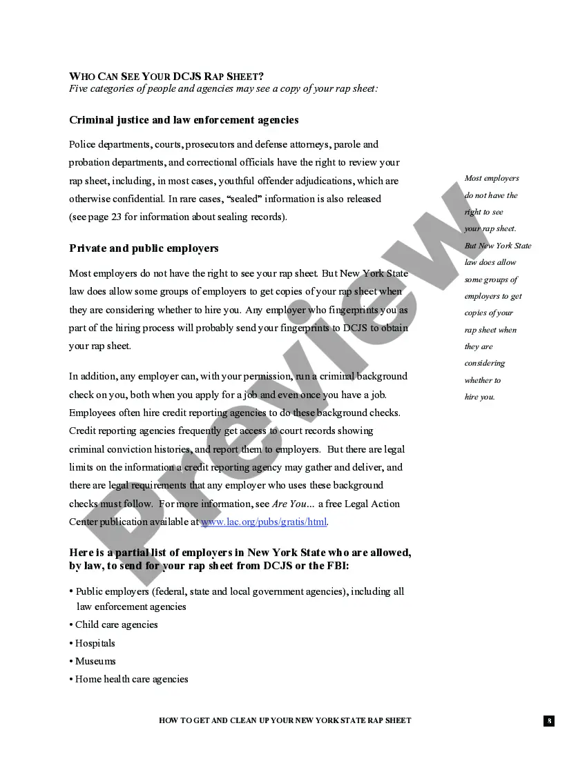Get New York Expungement Guide to Sealing Records and Clearing a Rap Sheet Preview New York Expungement Guide to Sealing Records and Clearing a Rap Sheet