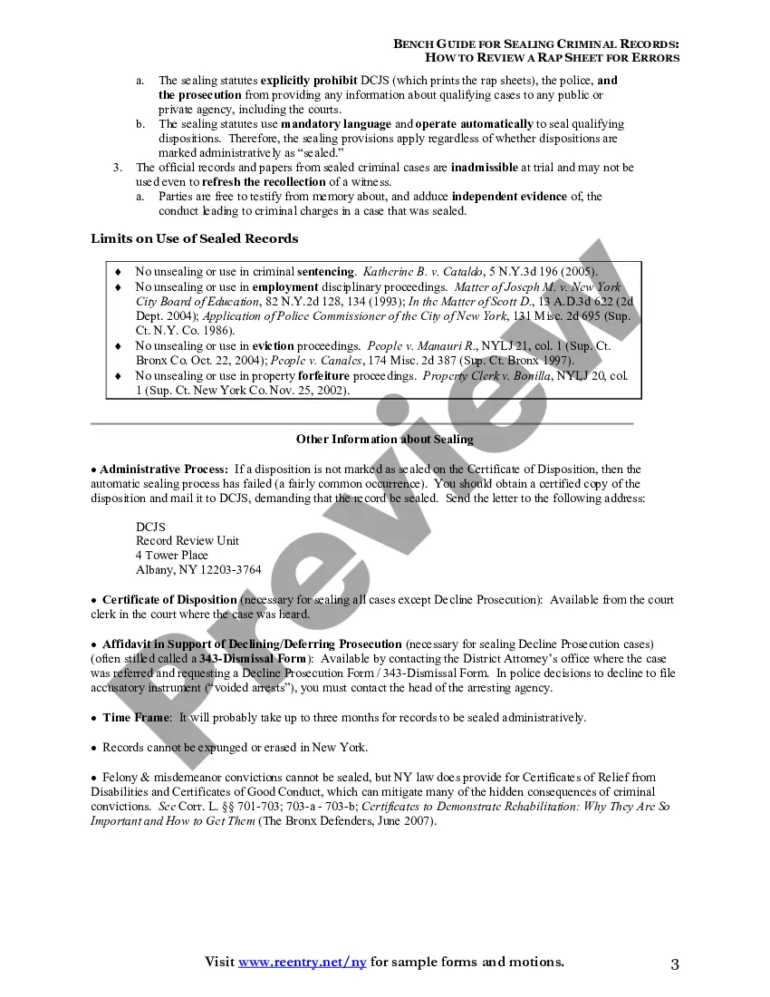 Preview Bench Guide For Sealing Criminal Records