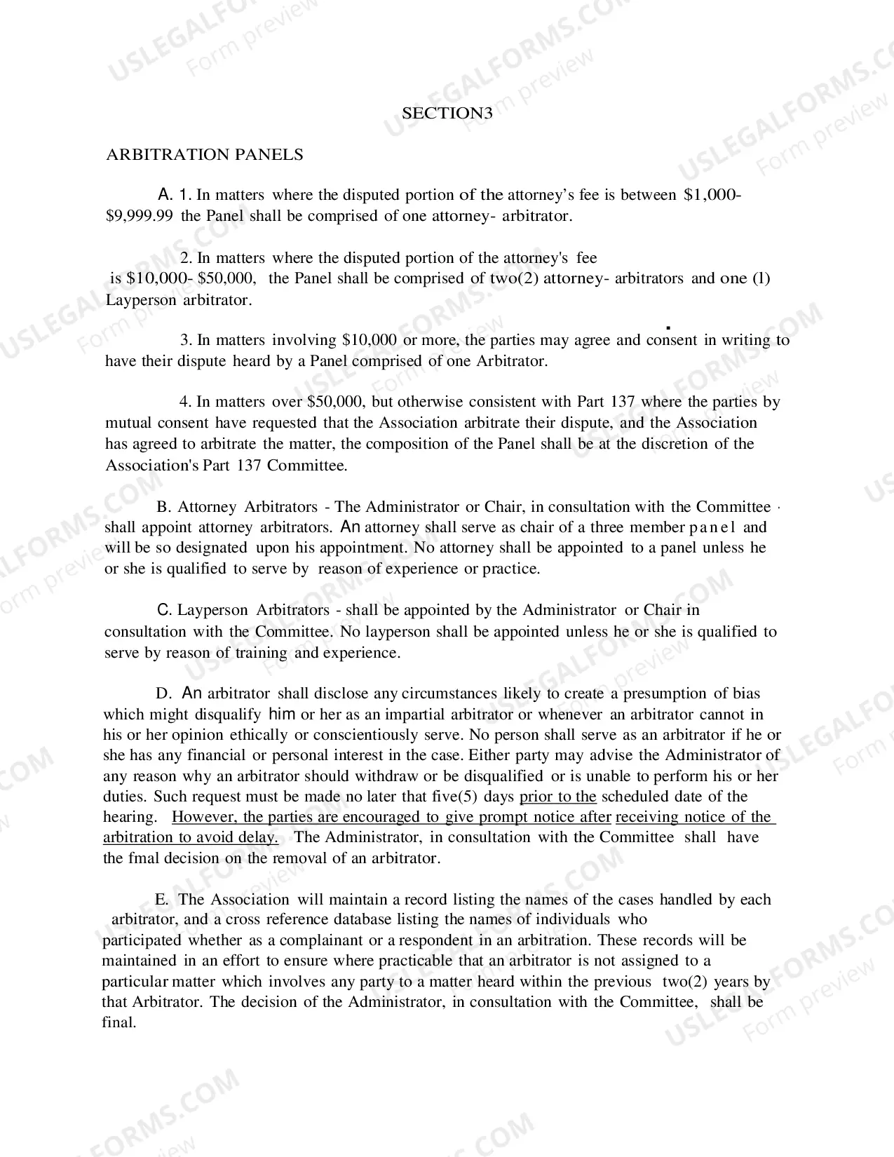 Preview Packet for Dispute over Fees