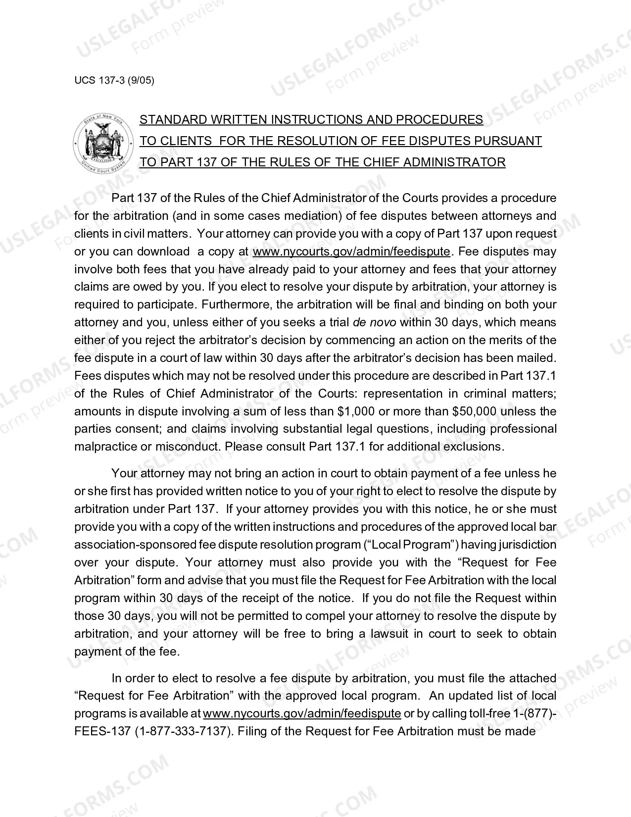 Preview Packet for Dispute over Fees