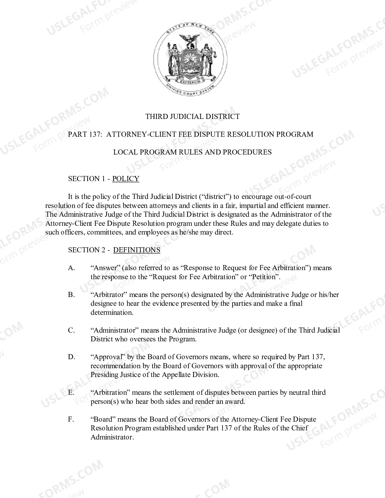 Preview Packet for Dispute over Fees
