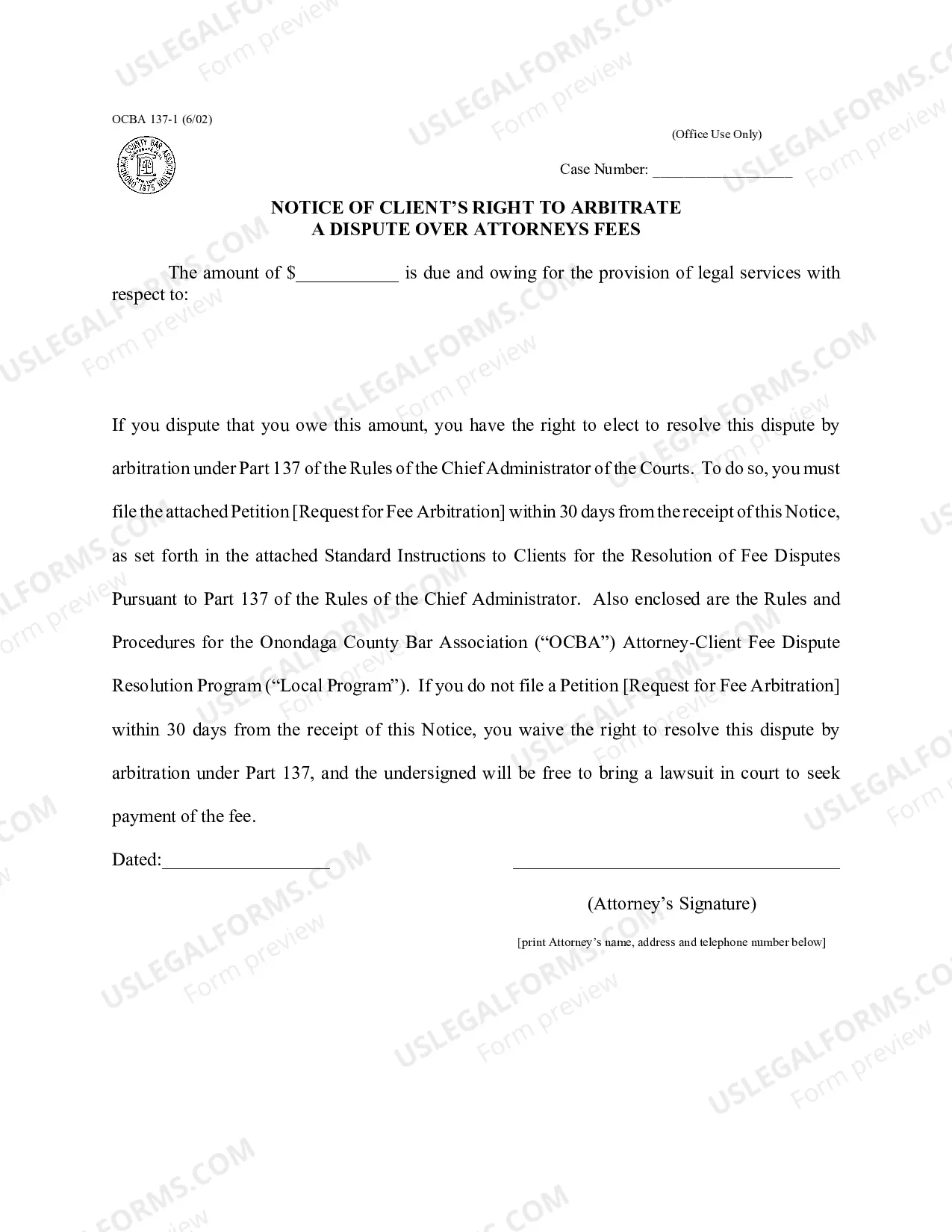 Preview Packet for Dispute over Fees