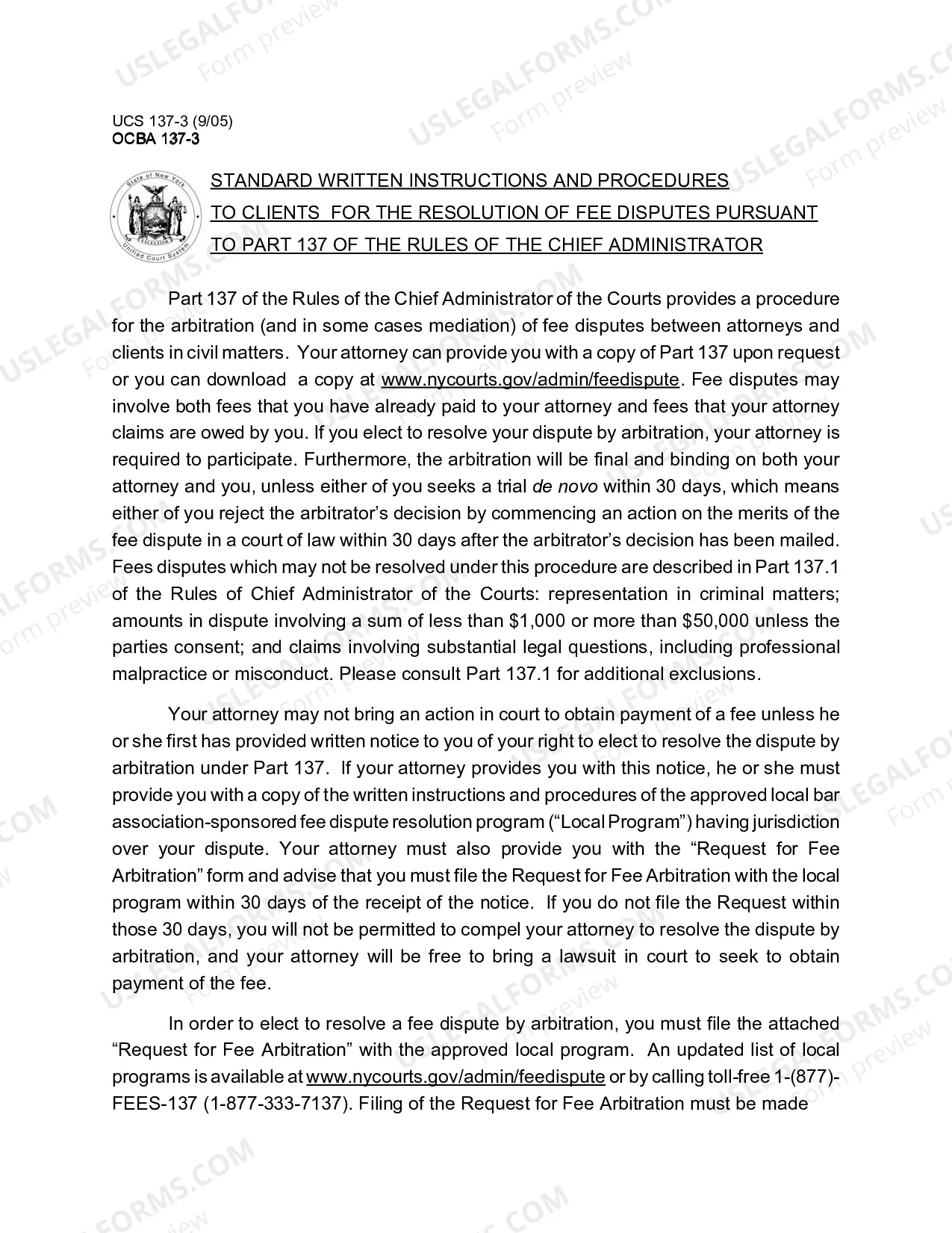 Preview Packet for Dispute over Fees