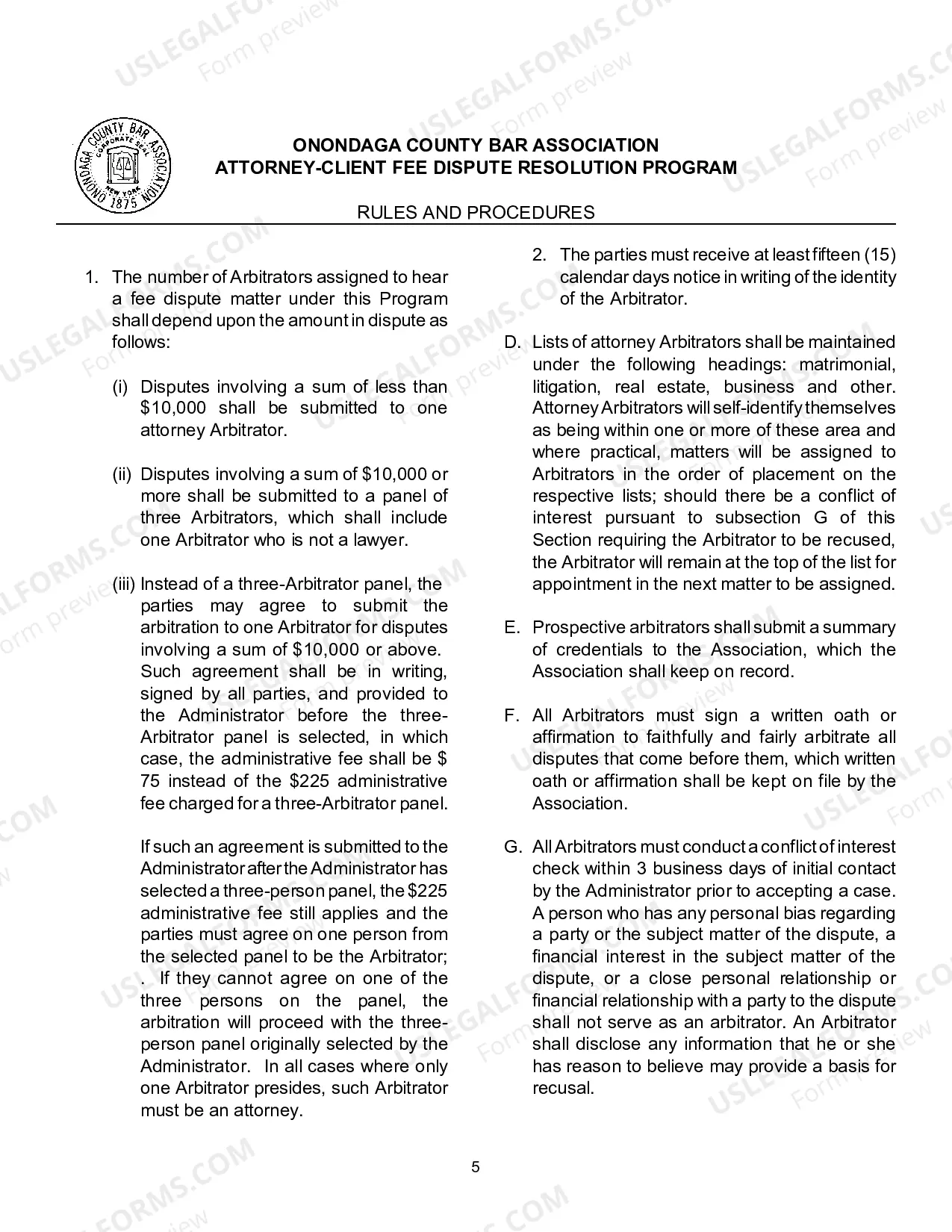Preview Packet for Dispute over Fees