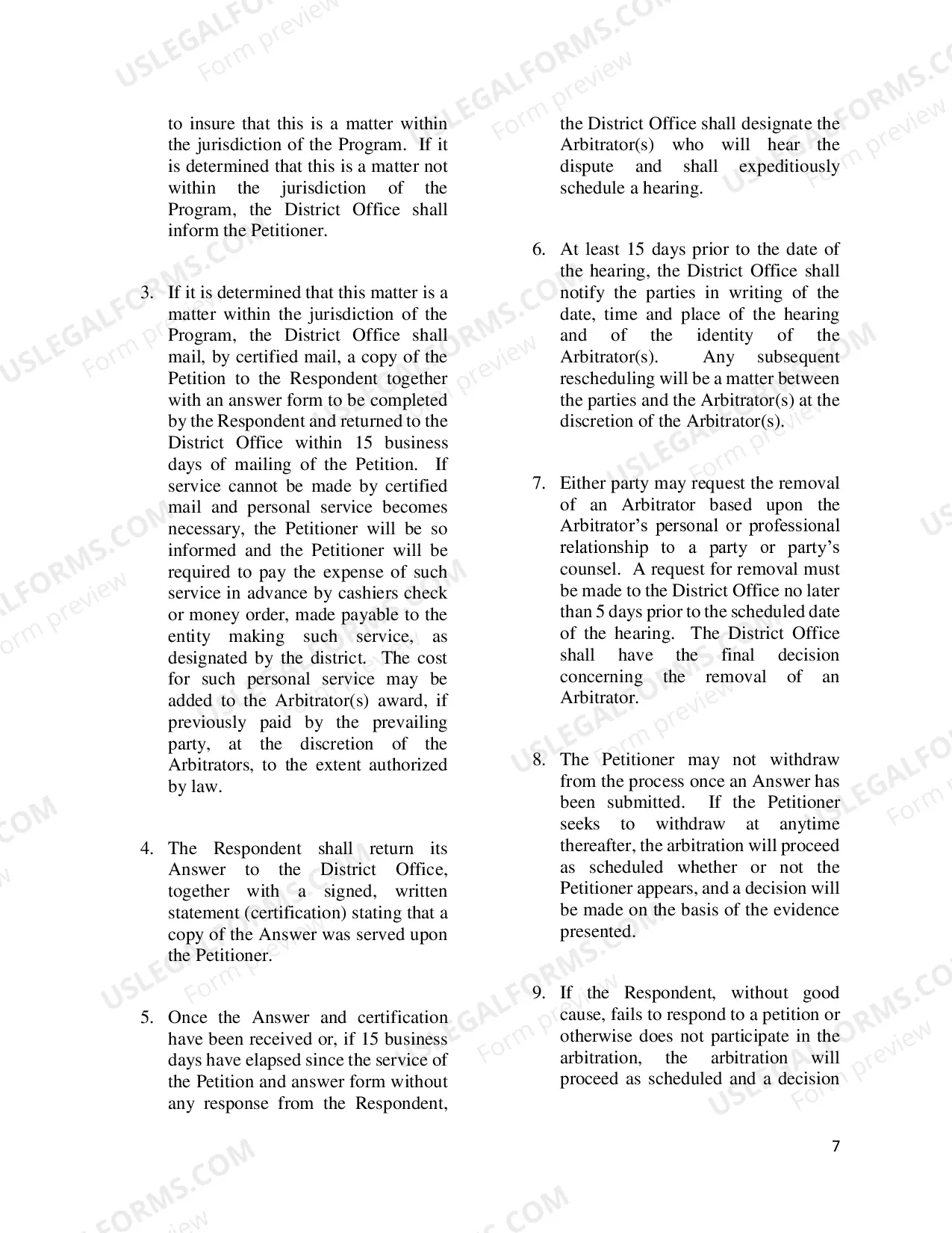 Preview Packet for Dispute over Fees