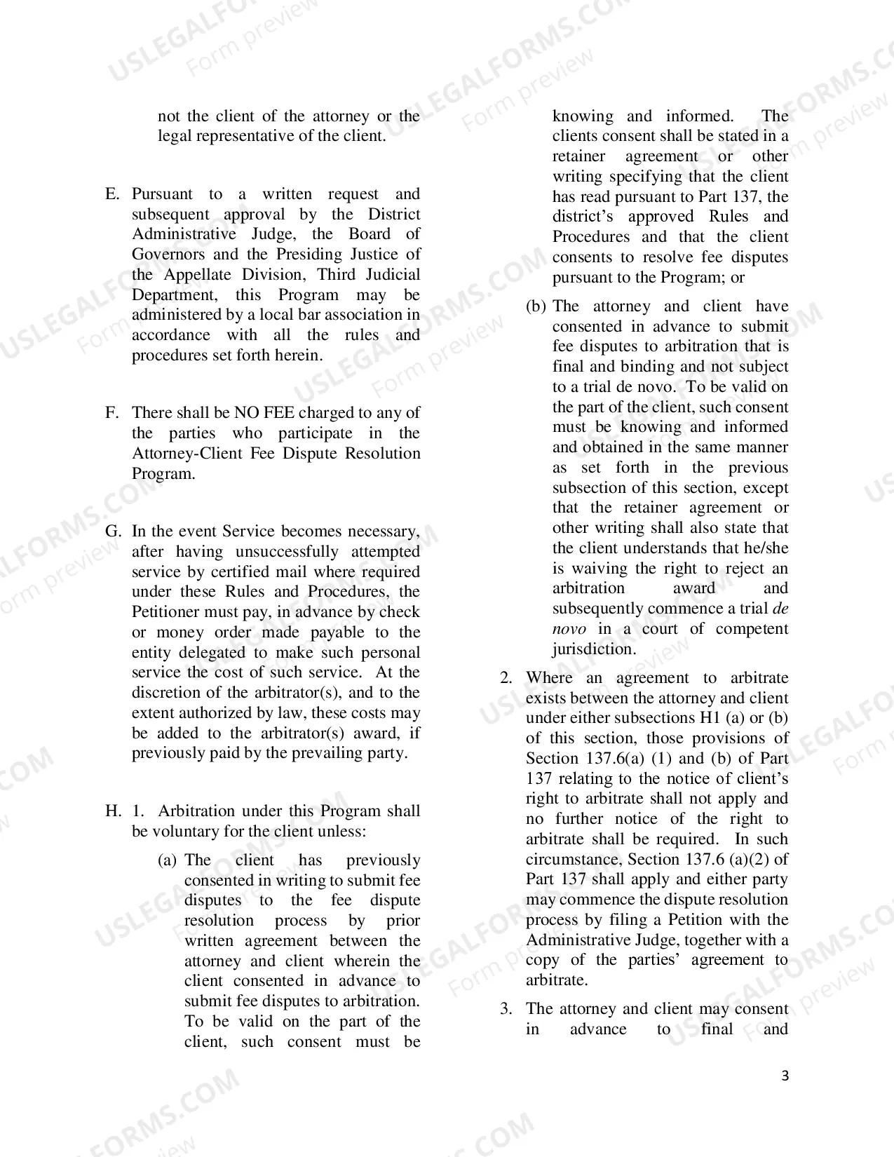 Preview Packet for Dispute over Fees