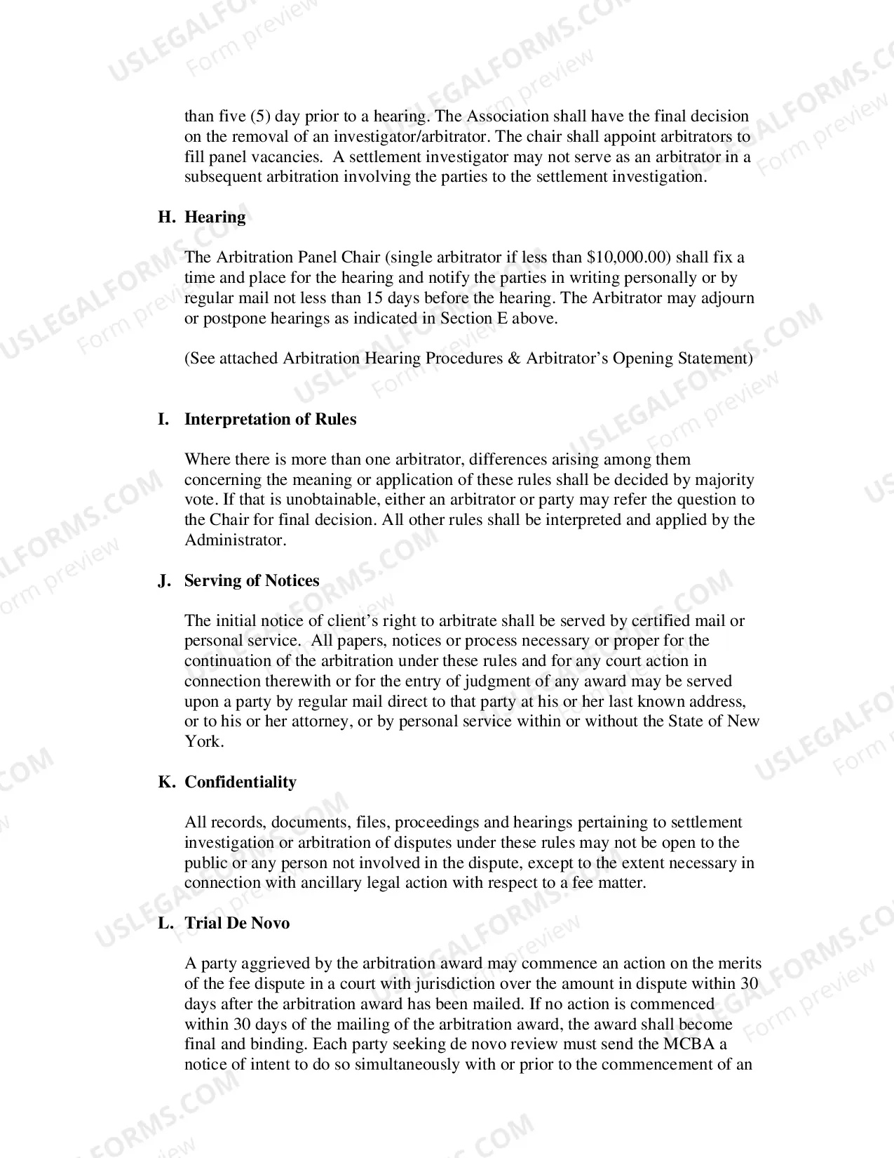 Preview Packet for Dispute over Fees