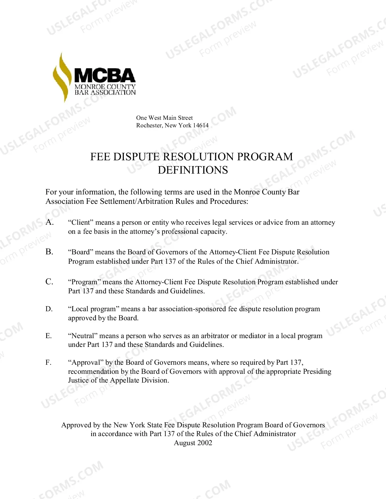 Preview Packet for Dispute over Fees