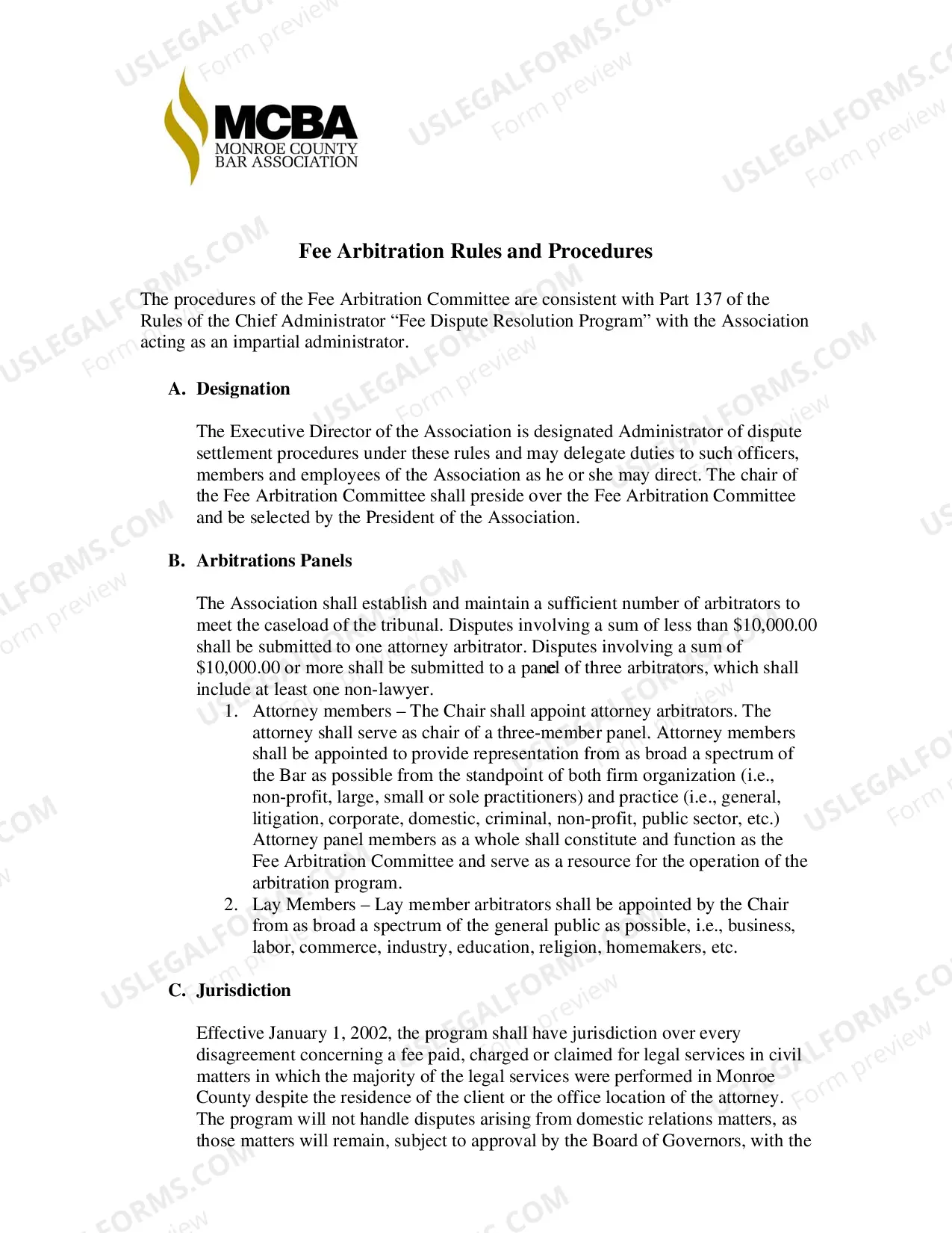 Preview Packet for Dispute over Fees