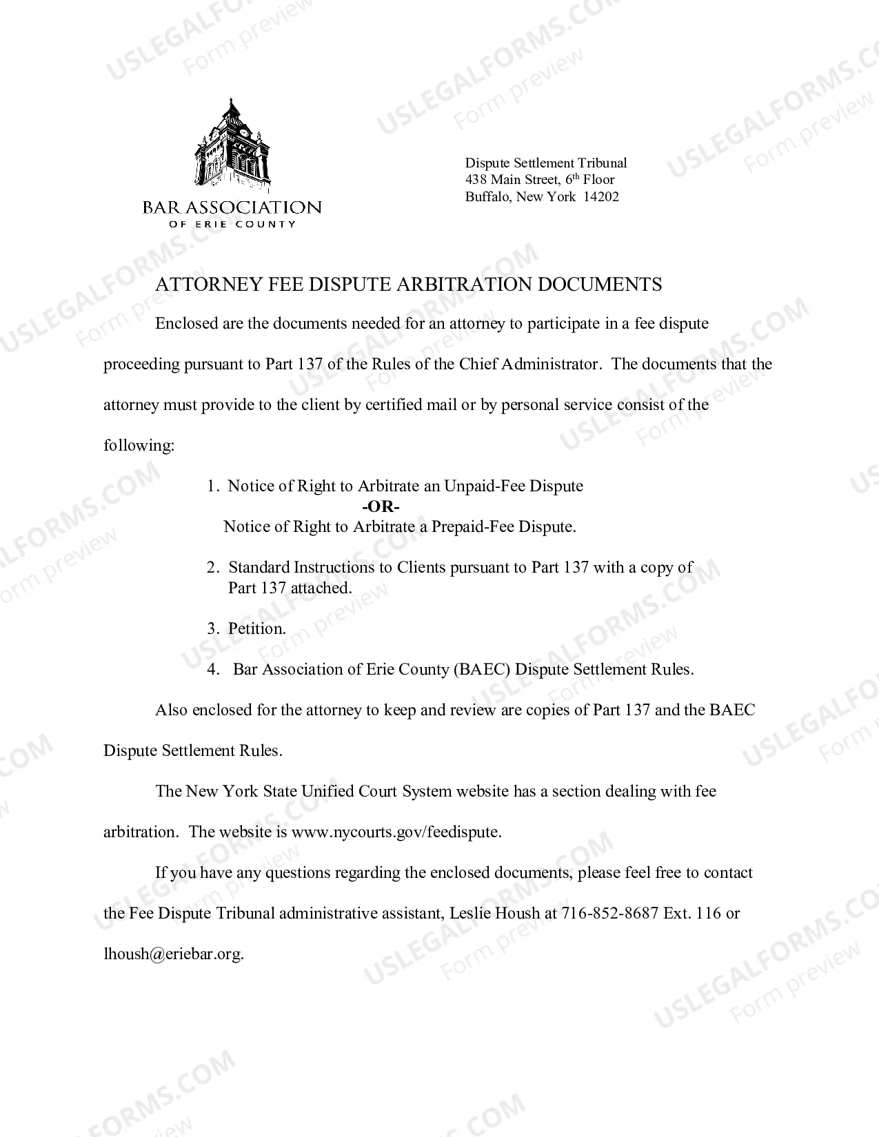 Preview Packet for Dispute over Fees