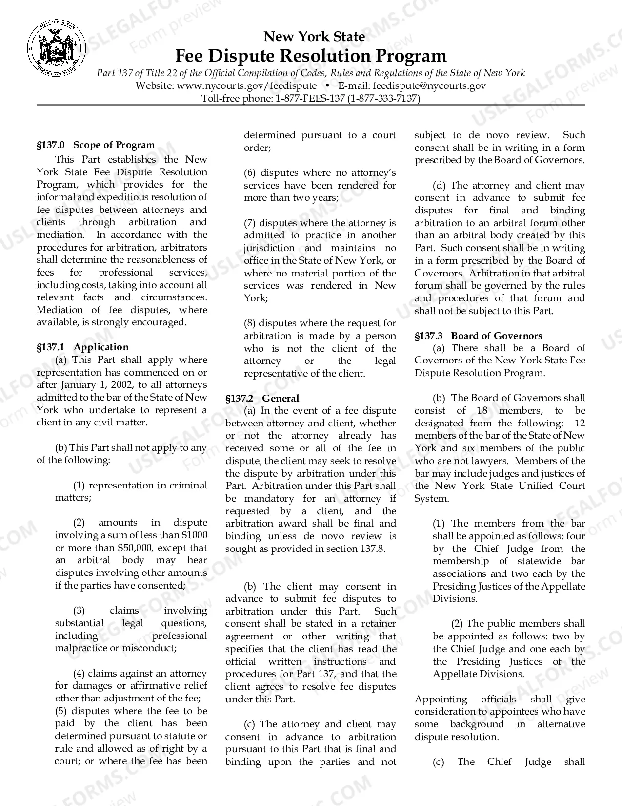 Preview Packet for Dispute over Fees