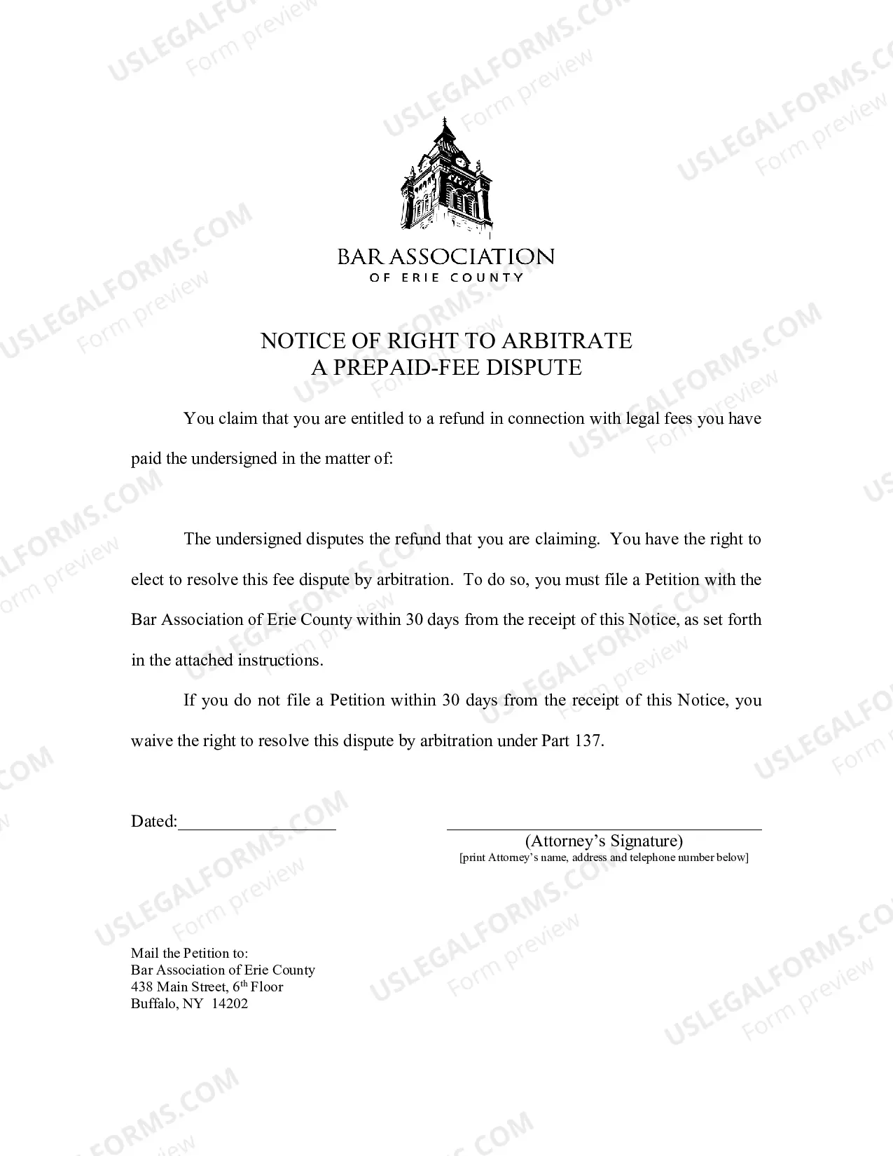 Preview Packet for Dispute over Refund