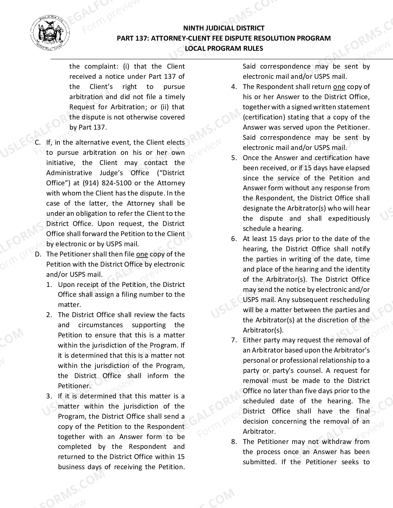 Preview Packet for Dispute over Fees