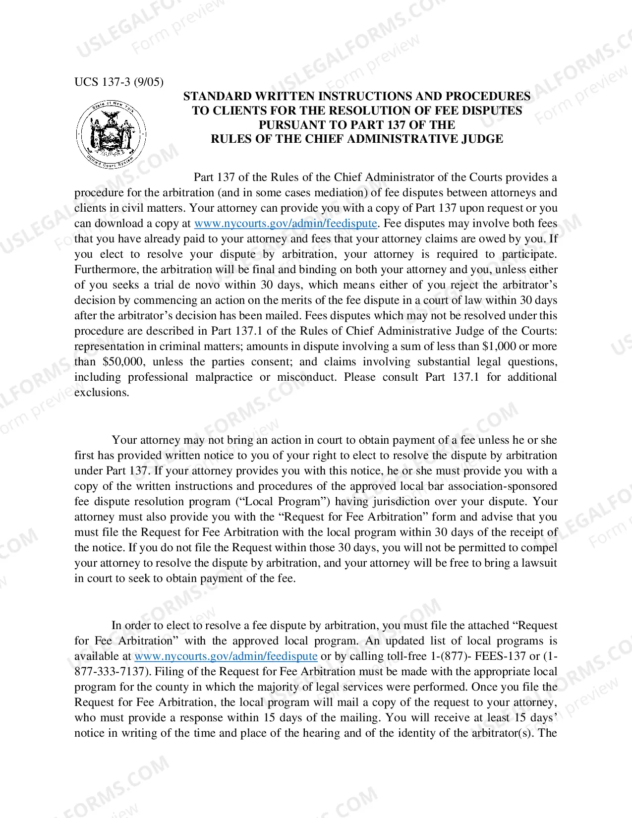 Preview Packet for Dispute over Fees