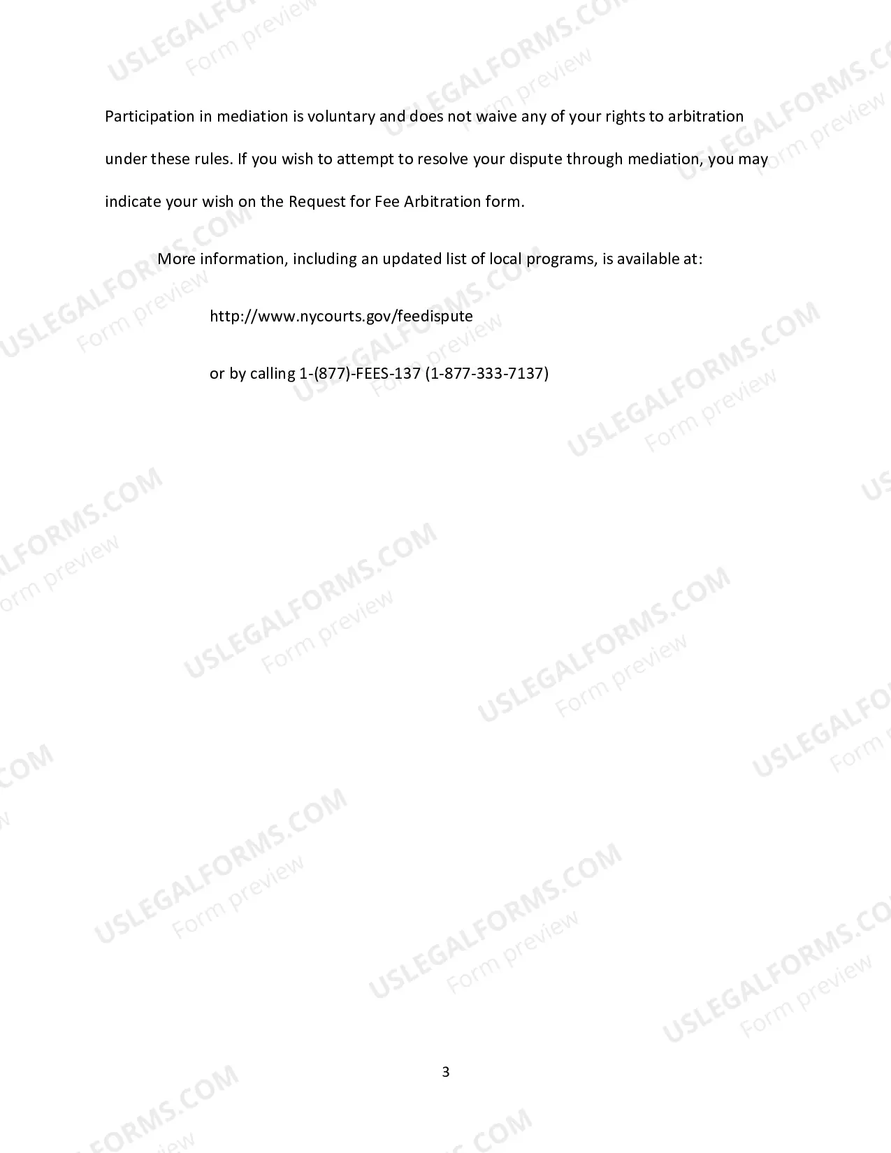 Preview Packet for Dispute over Fees