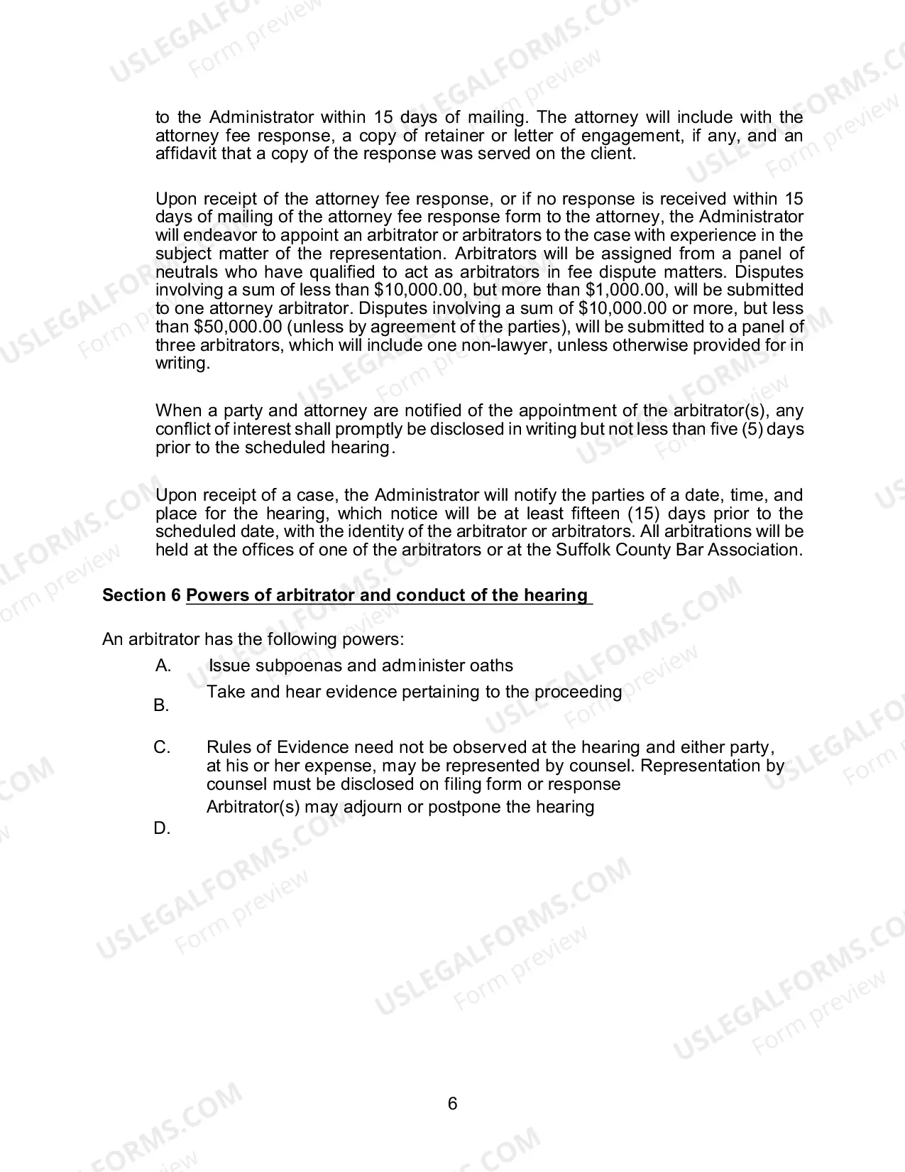 Preview Packet for Dispute over Fees