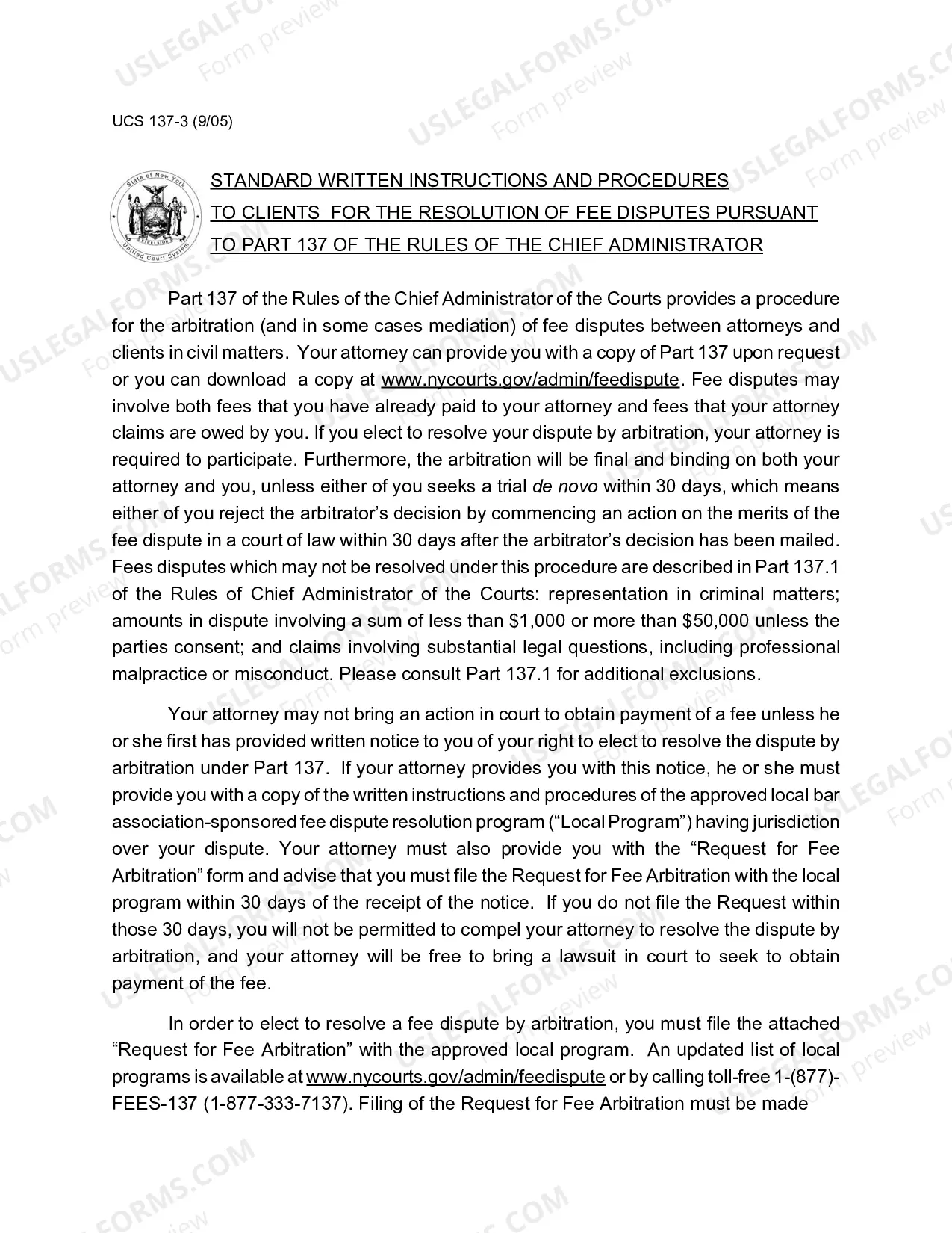 Preview Packet for Dispute over Fees
