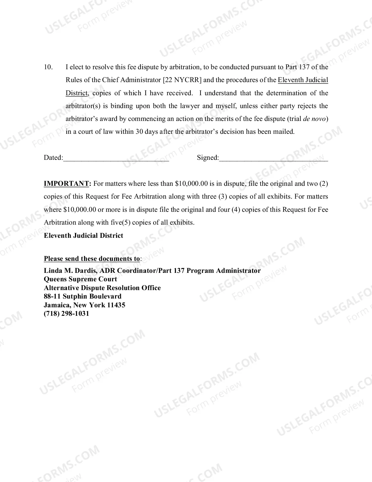 Preview Packet for Dispute over Fees