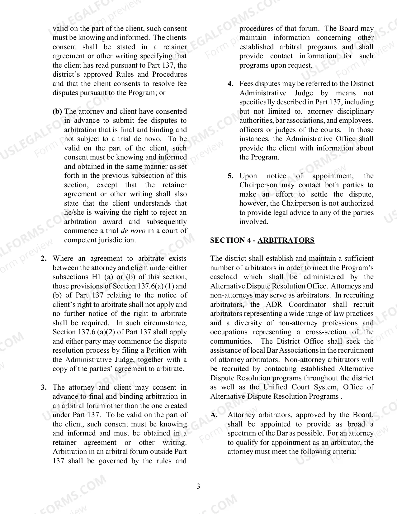 Preview Packet for Dispute over Fees