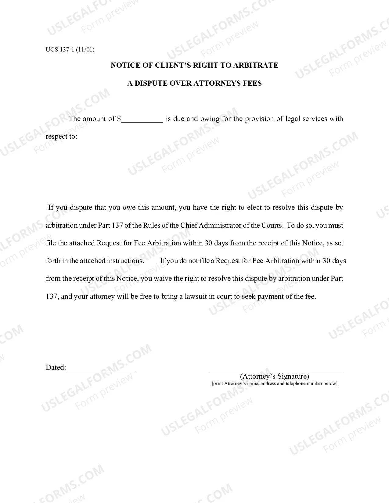 Preview Packet for Dispute over Fees