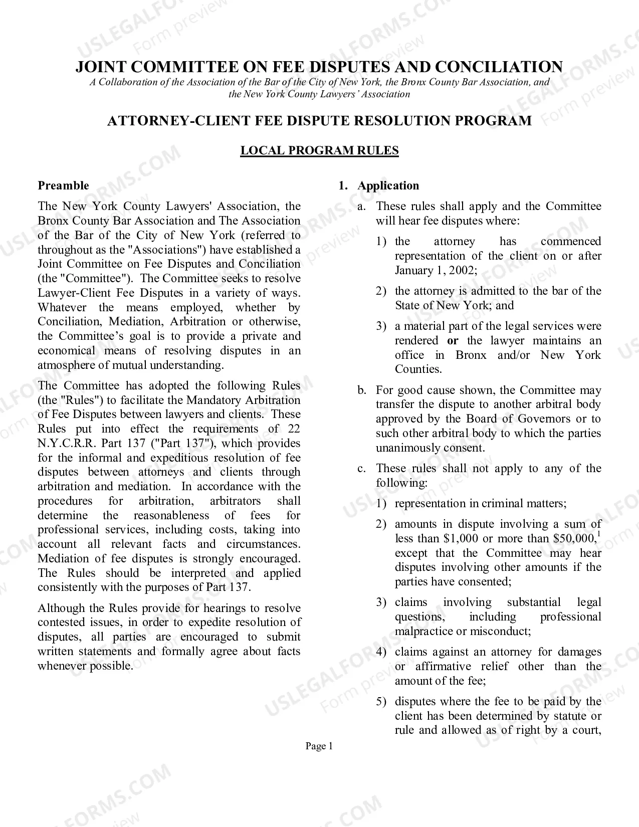 Preview Packet for Dispute over Fees