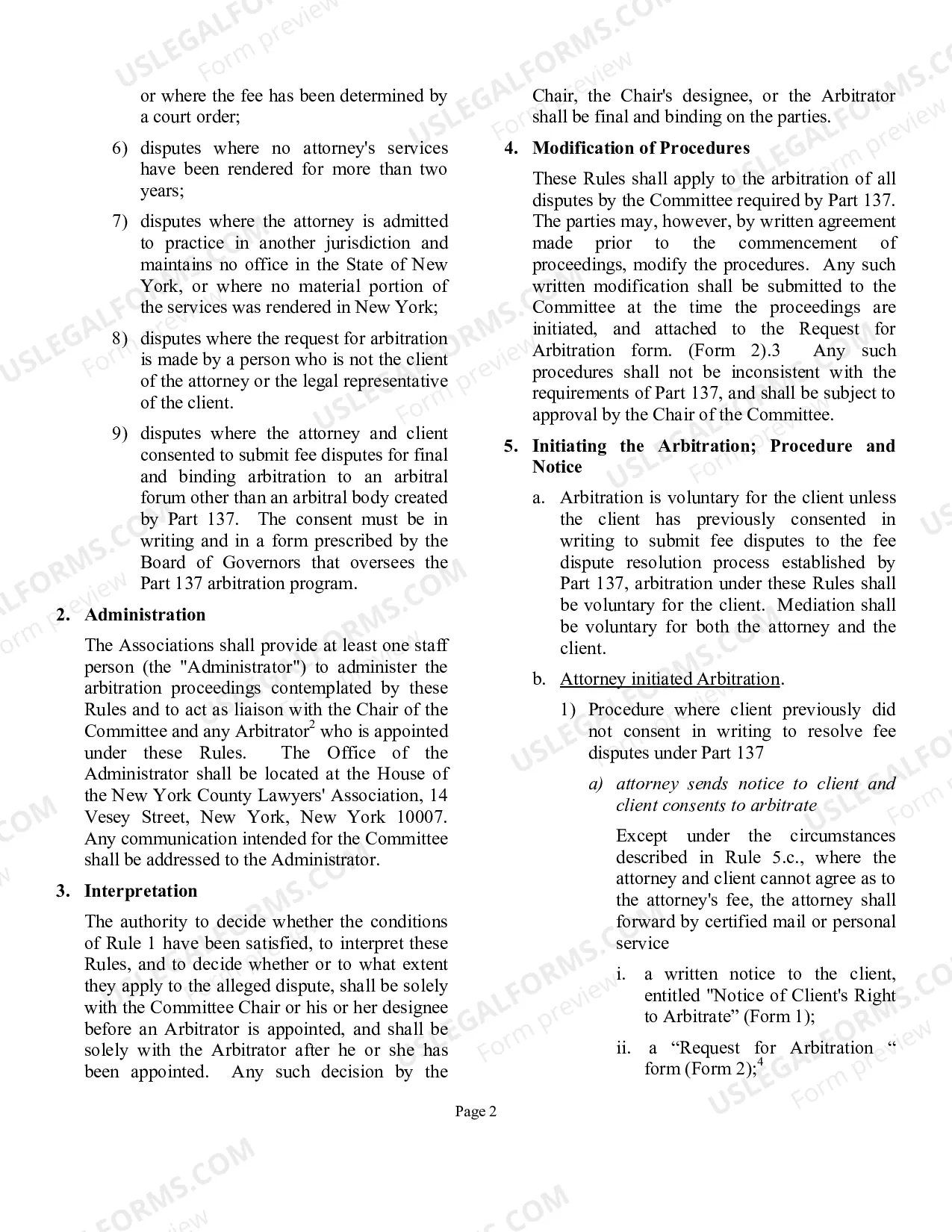 Preview Packet for Dispute over Fees