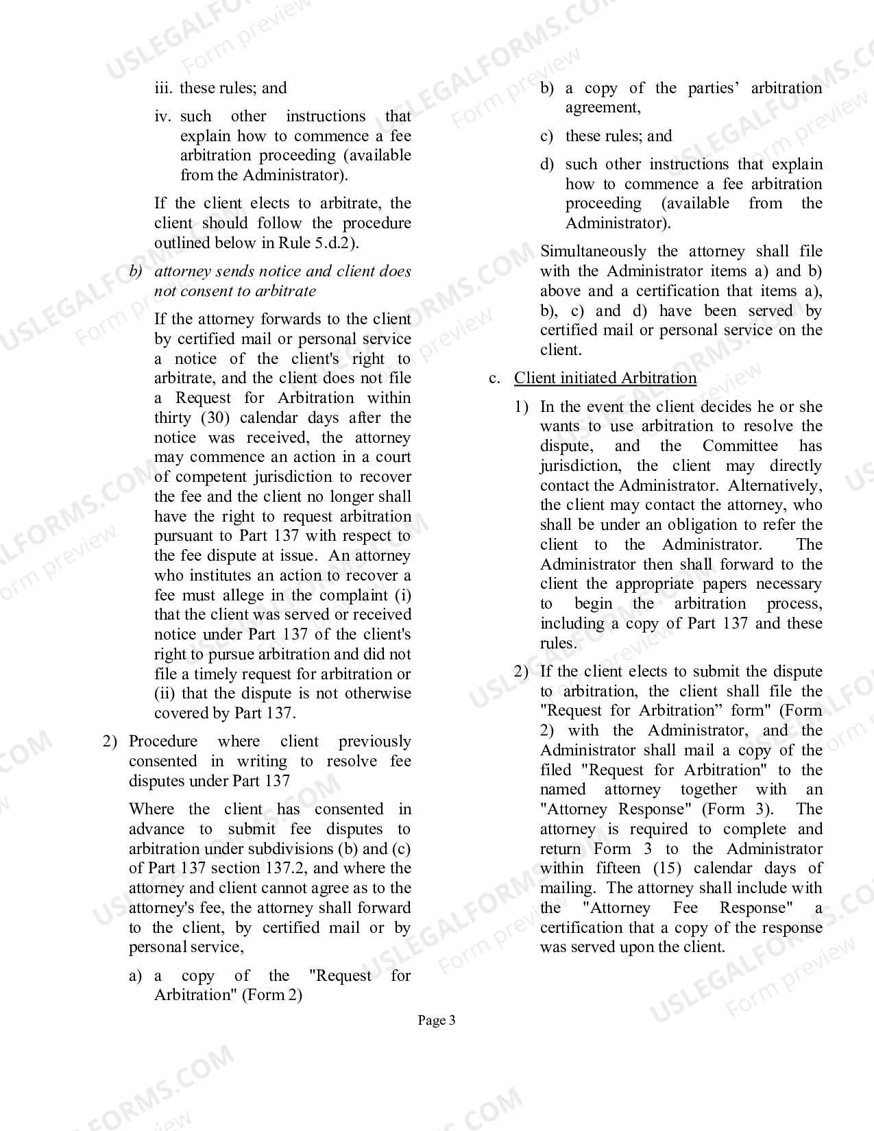 Preview Packet for Dispute over Fees
