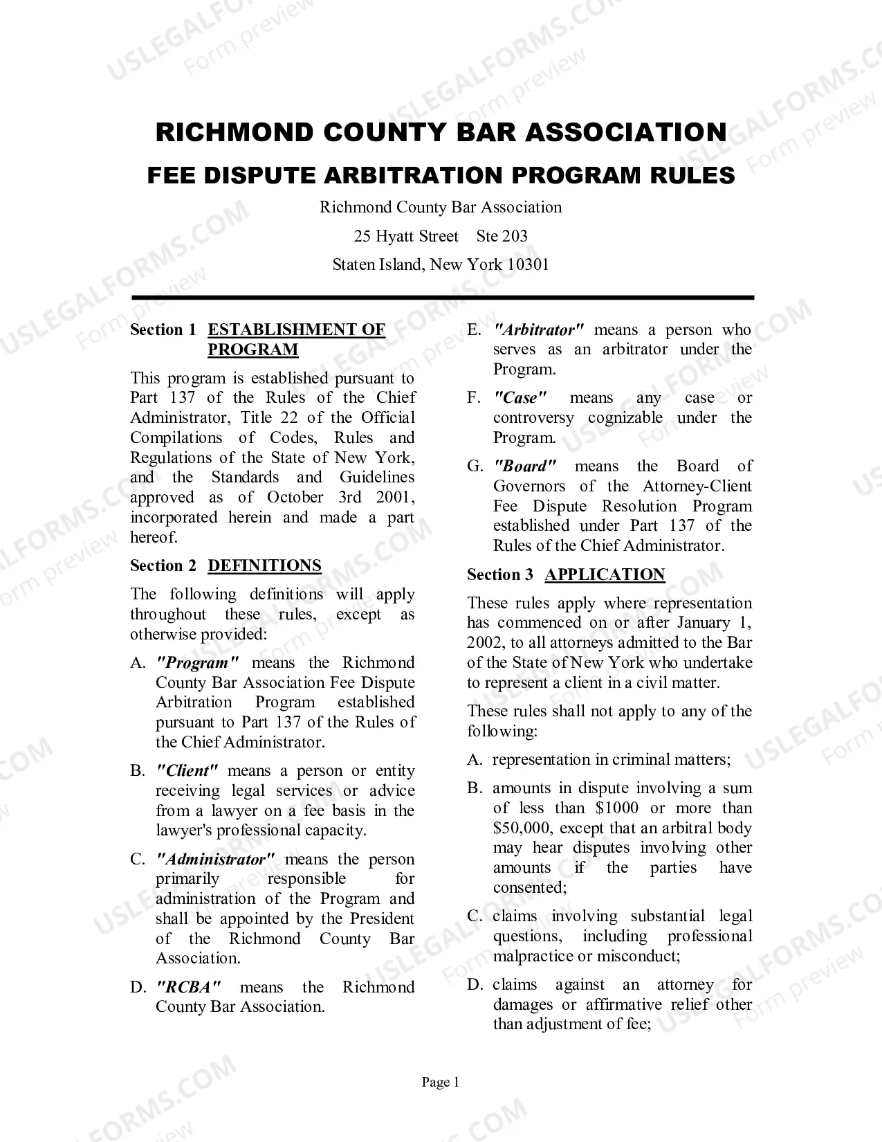 Preview Packet for Dispute over Fees