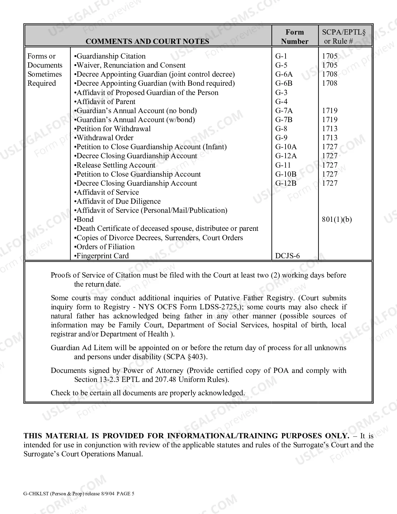 Preview Guardianship Proceeding Checklist - Person and/or Property