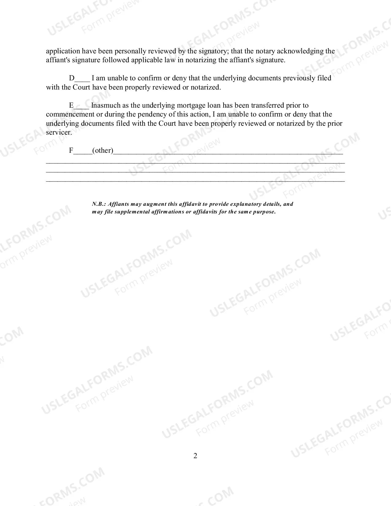 Preview Attorney Affirmation And Affidavit (Foreclosure)