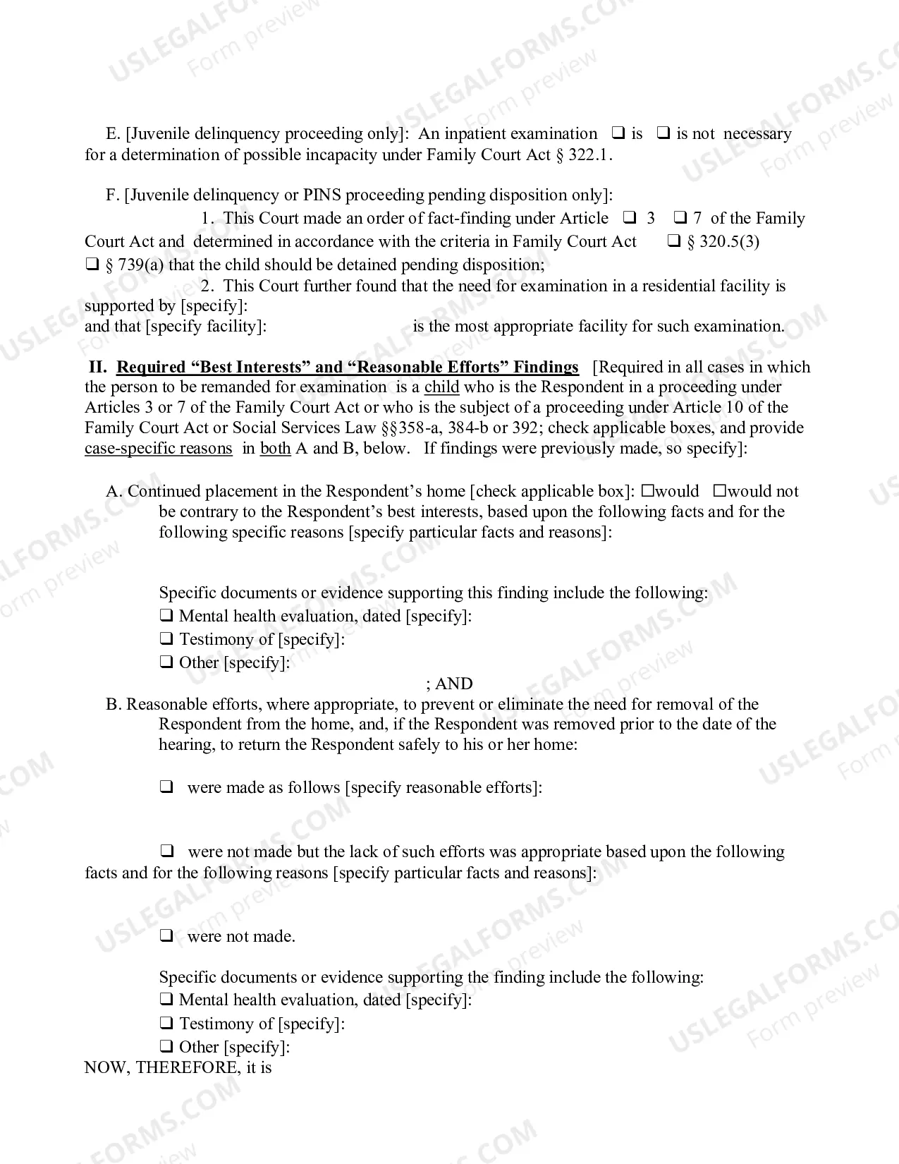 Preview Order Directing Medical Examination Inpatient