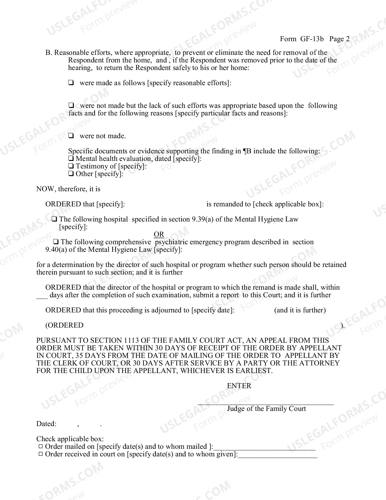 Preview Order Directing Emergency Evaluation