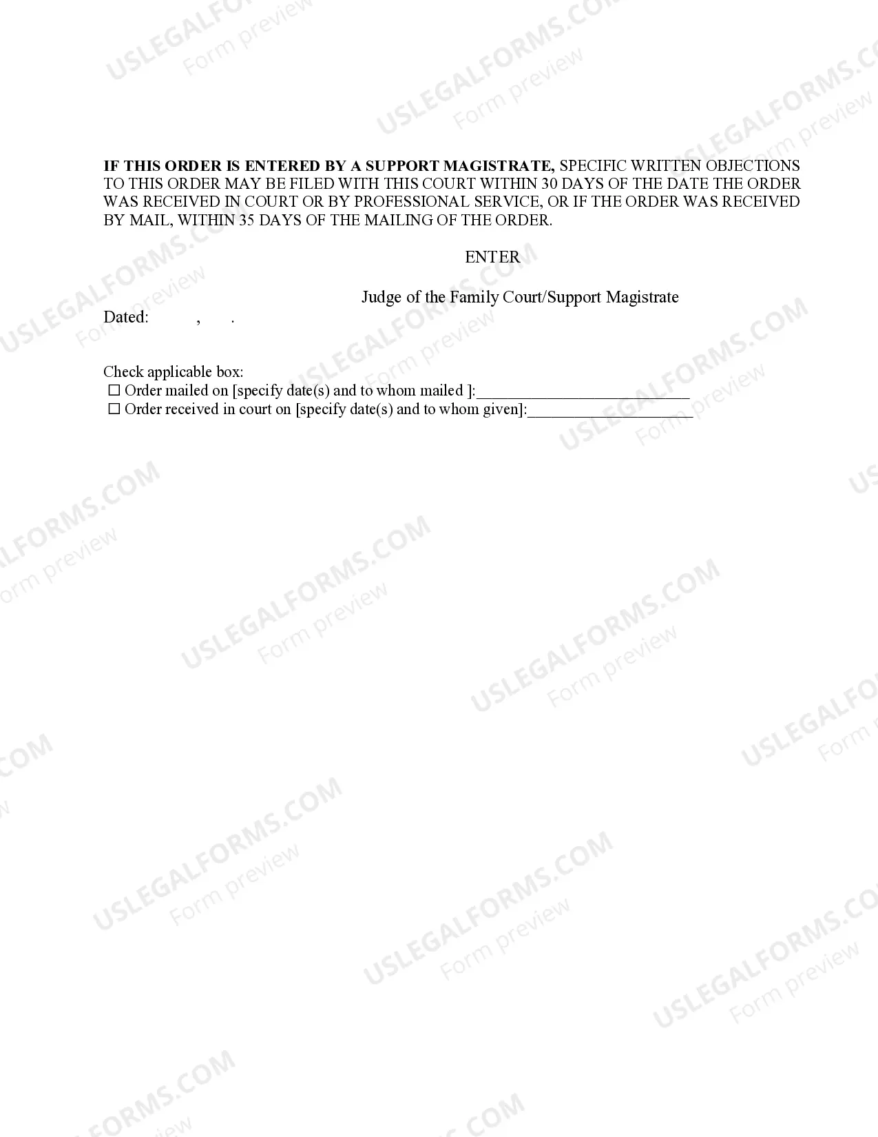 Preview Order of Dismissal
