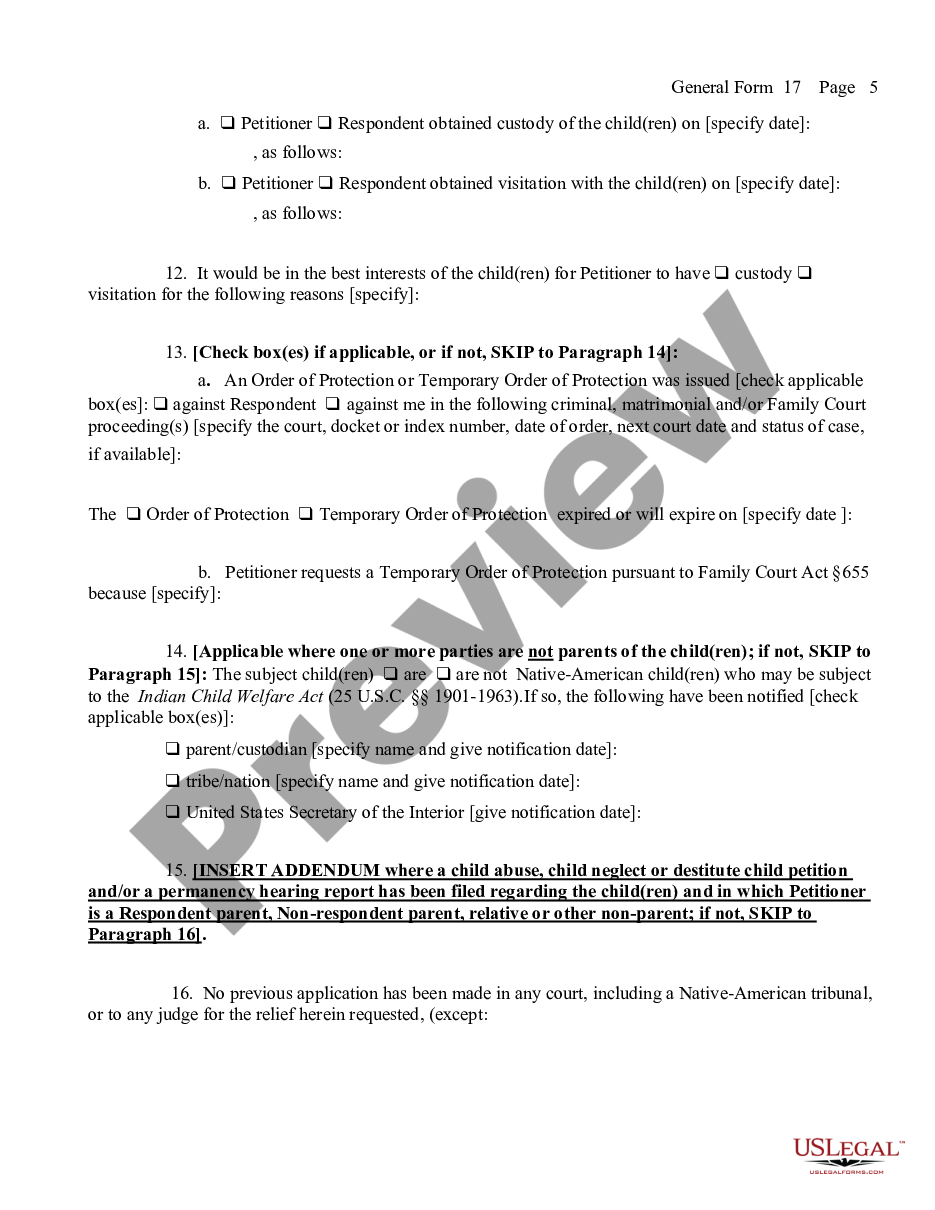 page 4 Petition for Custody - Visitation preview