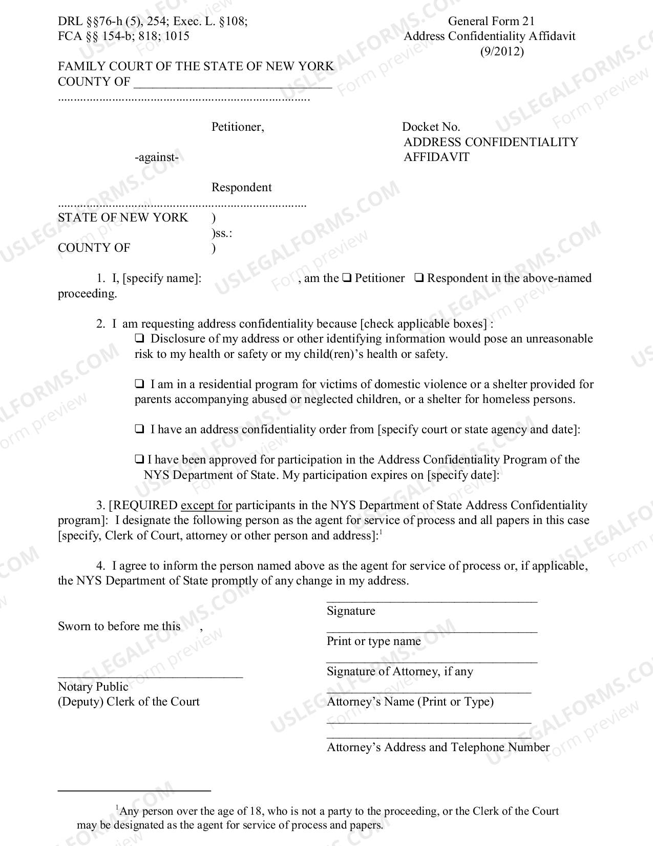 Address Affidavit Form With Notary US Legal Forms