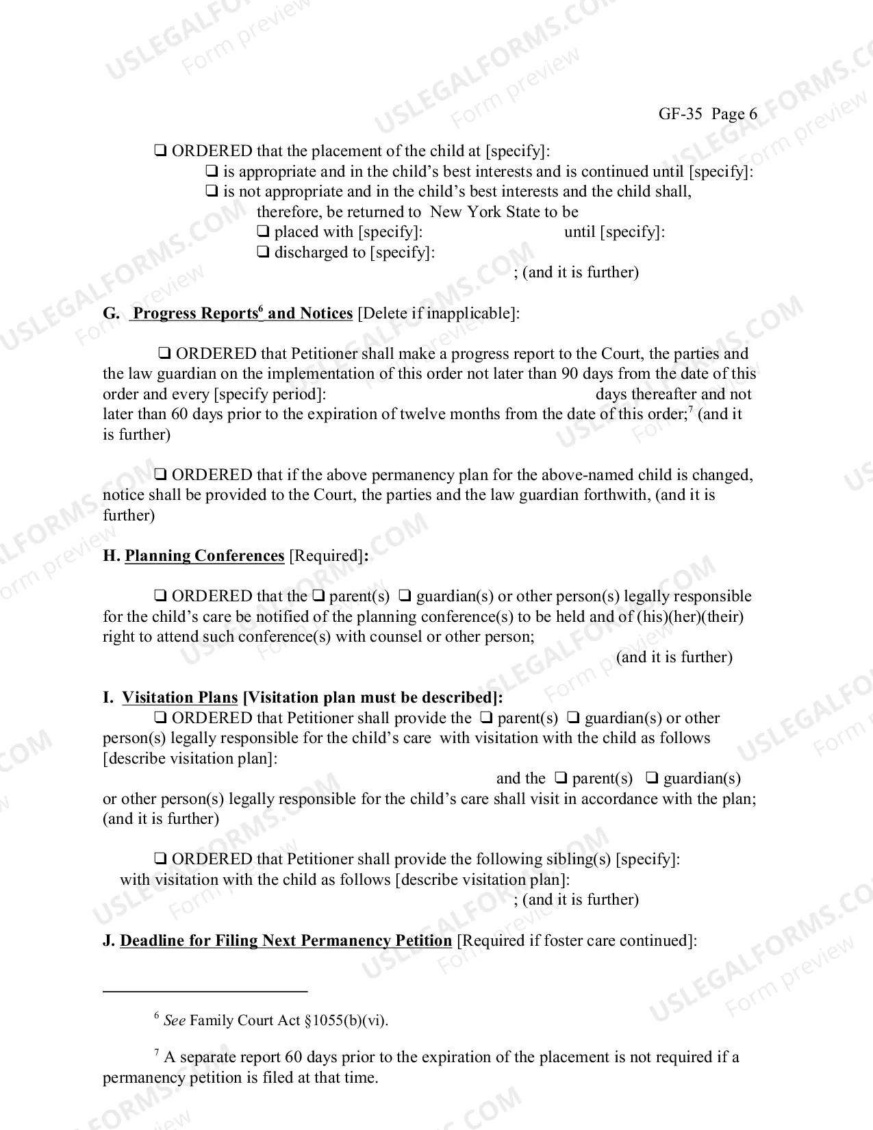 Preview Permanency Hearing Order