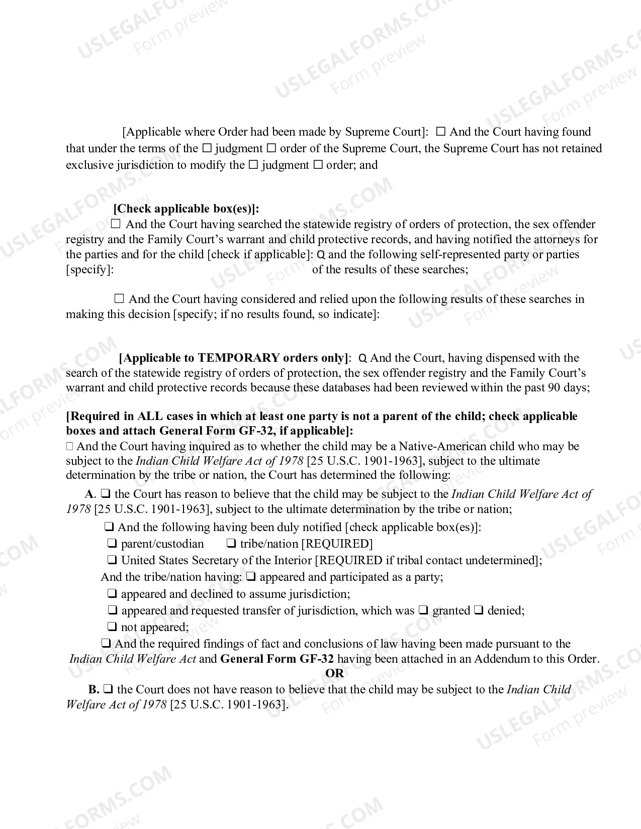 Preview Order On Petition For Modification of Order of Custody Or Visitation Made By Family Or Supreme Court