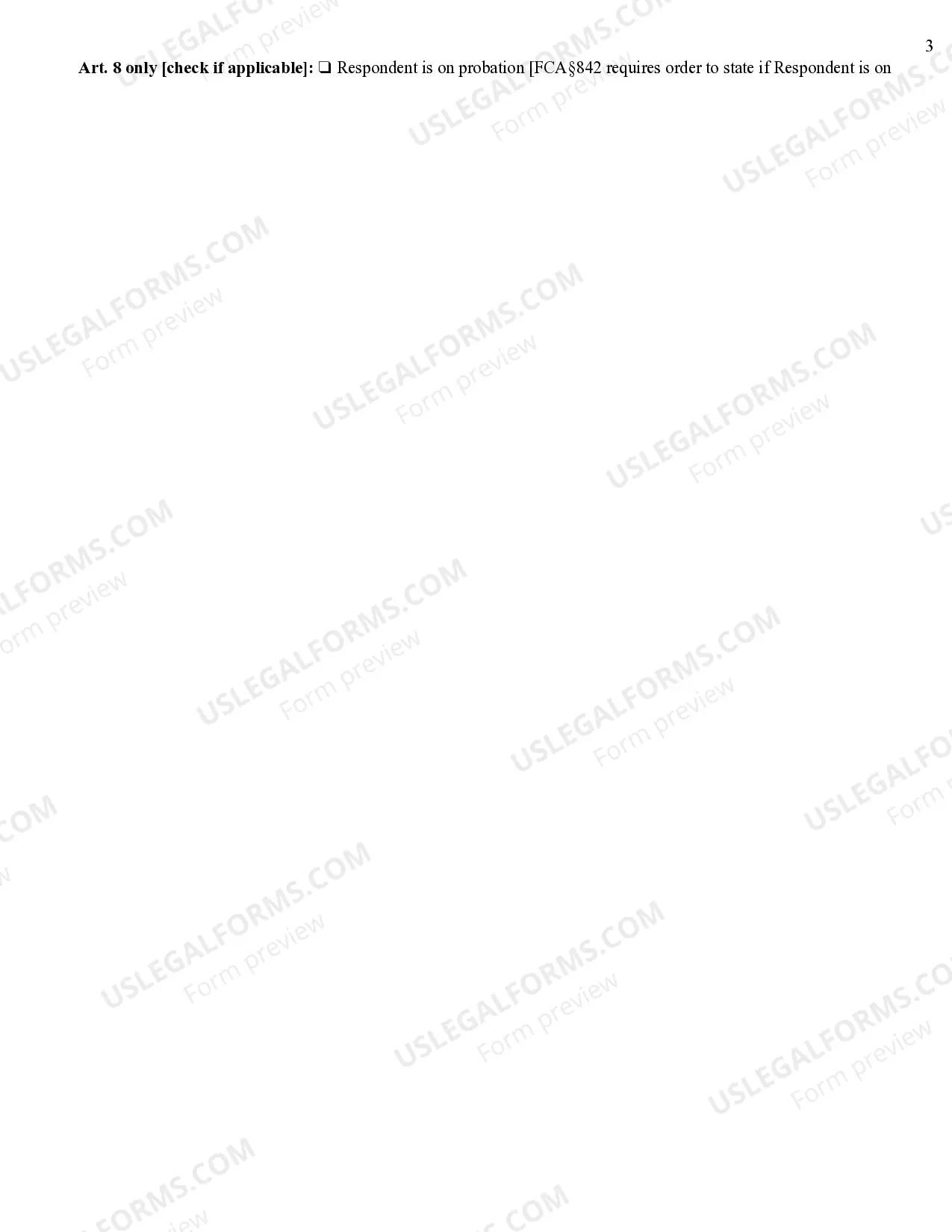 Preview Order of Protection (Family Court)