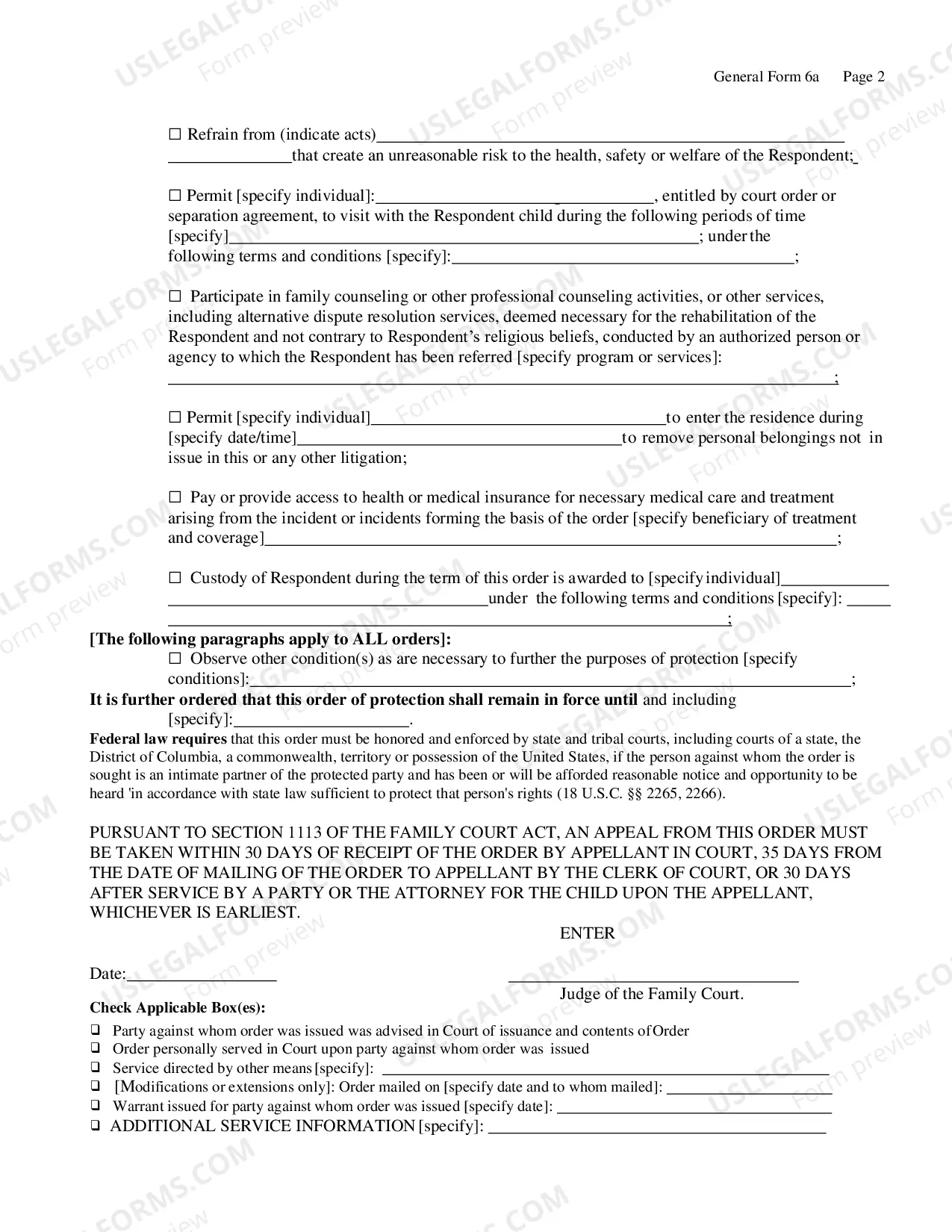Preview Order of Protection