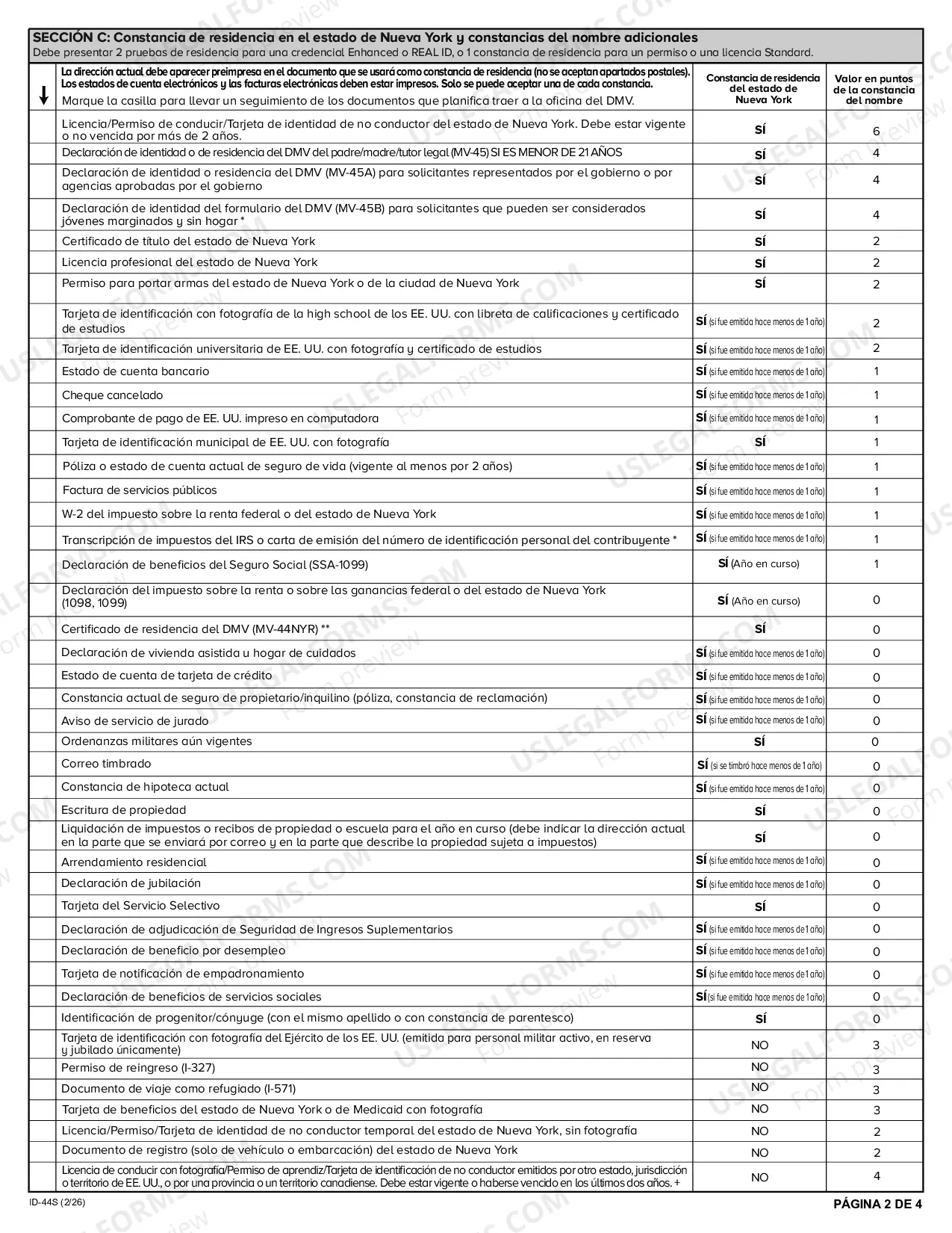 Preview Comprobantes de Identidad para permiso de aprendizaje, licencia de conducir, y no conductores de tarjetas ID